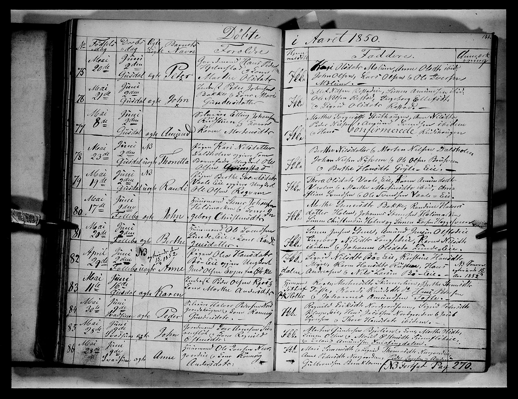 Gausdal prestekontor, SAH/PREST-090/H/Ha/Haa/L0007: Parish register (official) no. 7, 1840-1850, p. 144