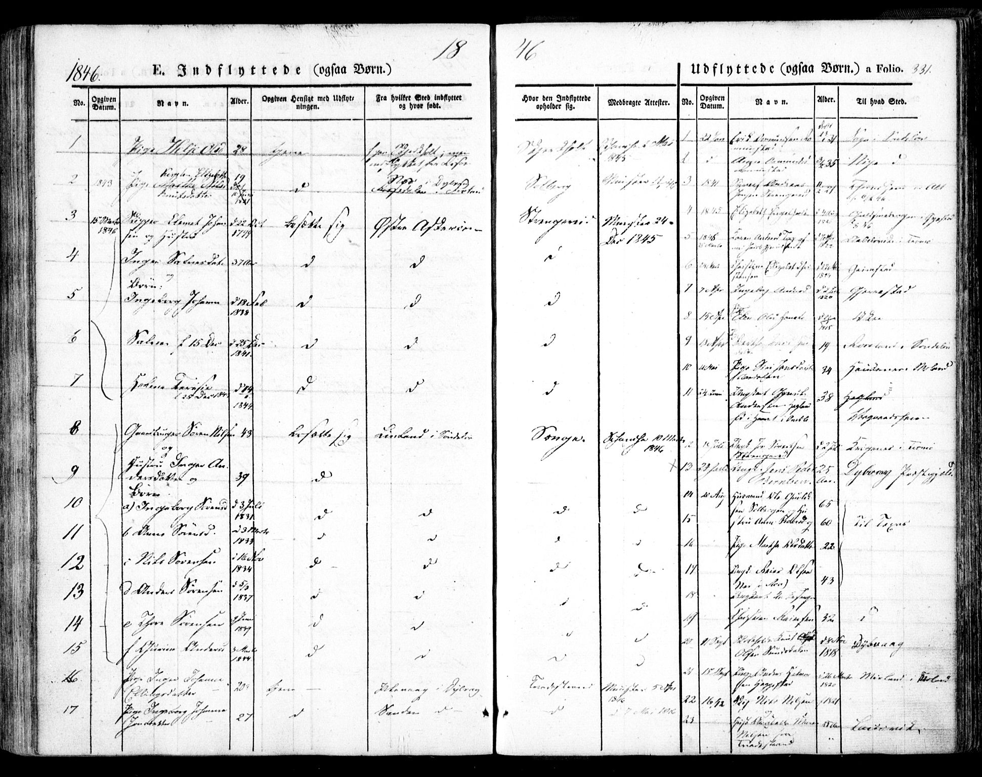 Holt sokneprestkontor, AV/SAK-1111-0021/F/Fa/L0007: Parish register (official) no. A 7, 1836-1848, p. 331