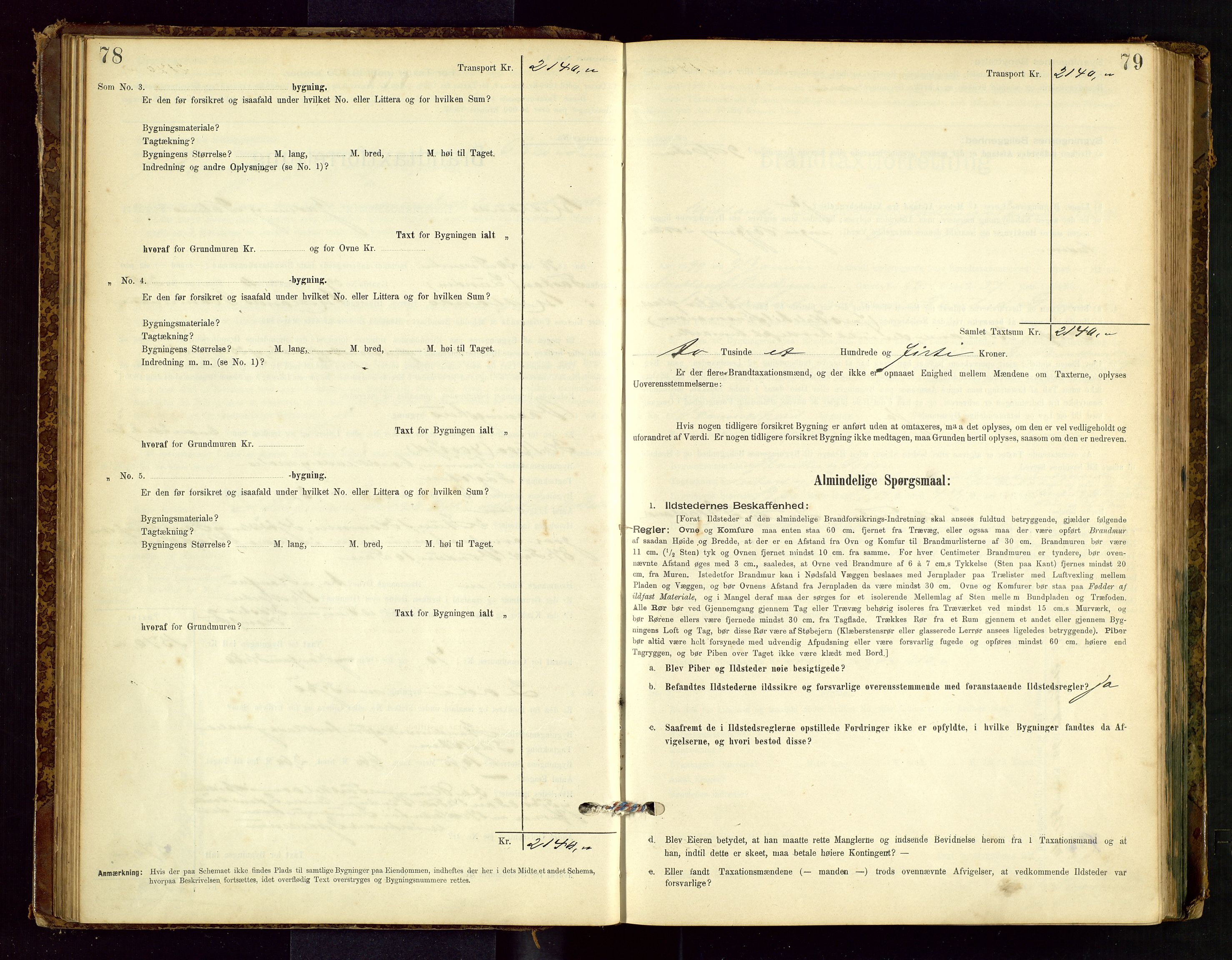 Hetland lensmannskontor, SAST/A-100101/Gob/L0001: "Brandtaxationsprotokol", 1895-1918, p. 78-79