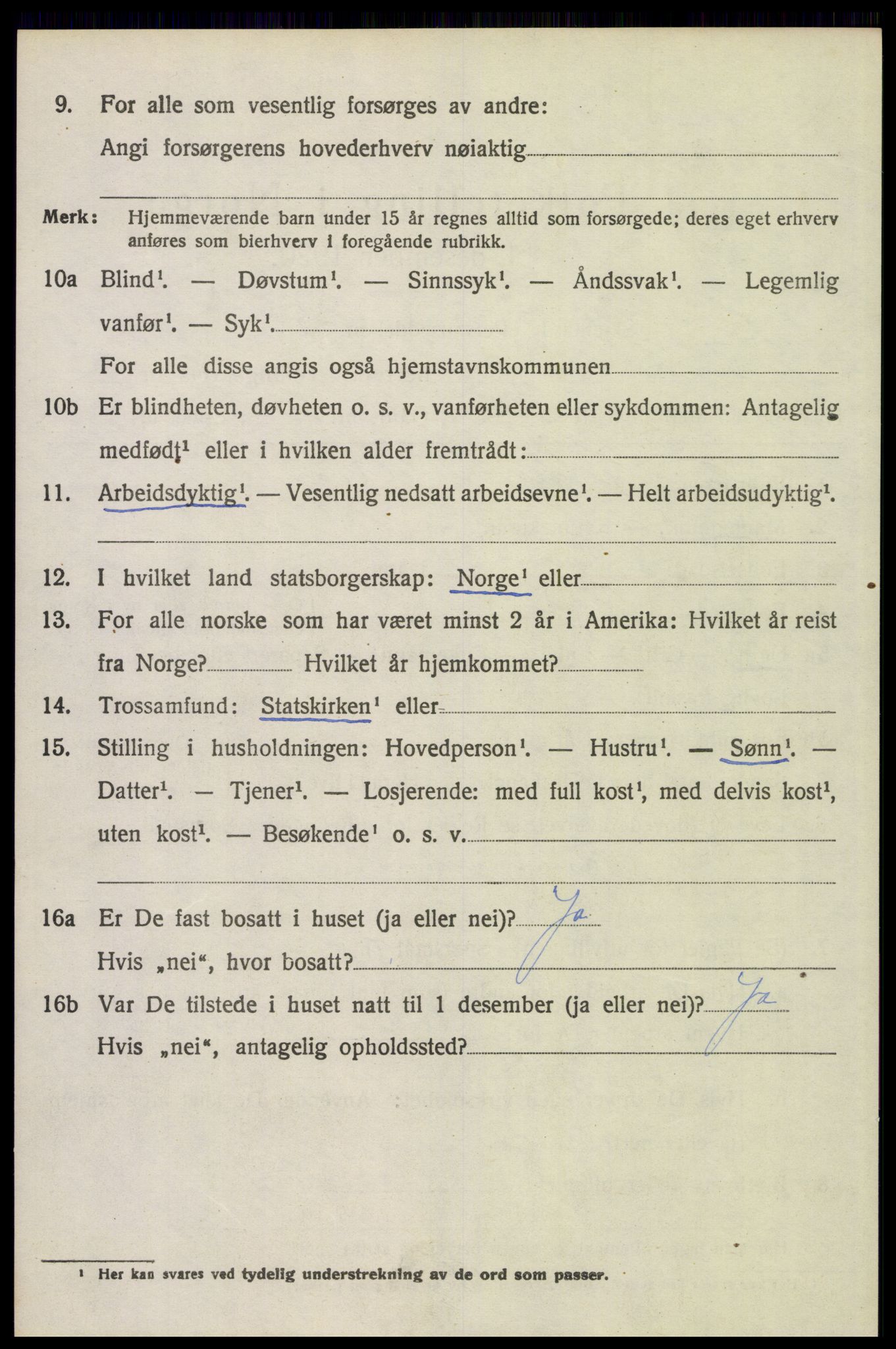 SAH, 1920 census for Trysil, 1920, p. 3108