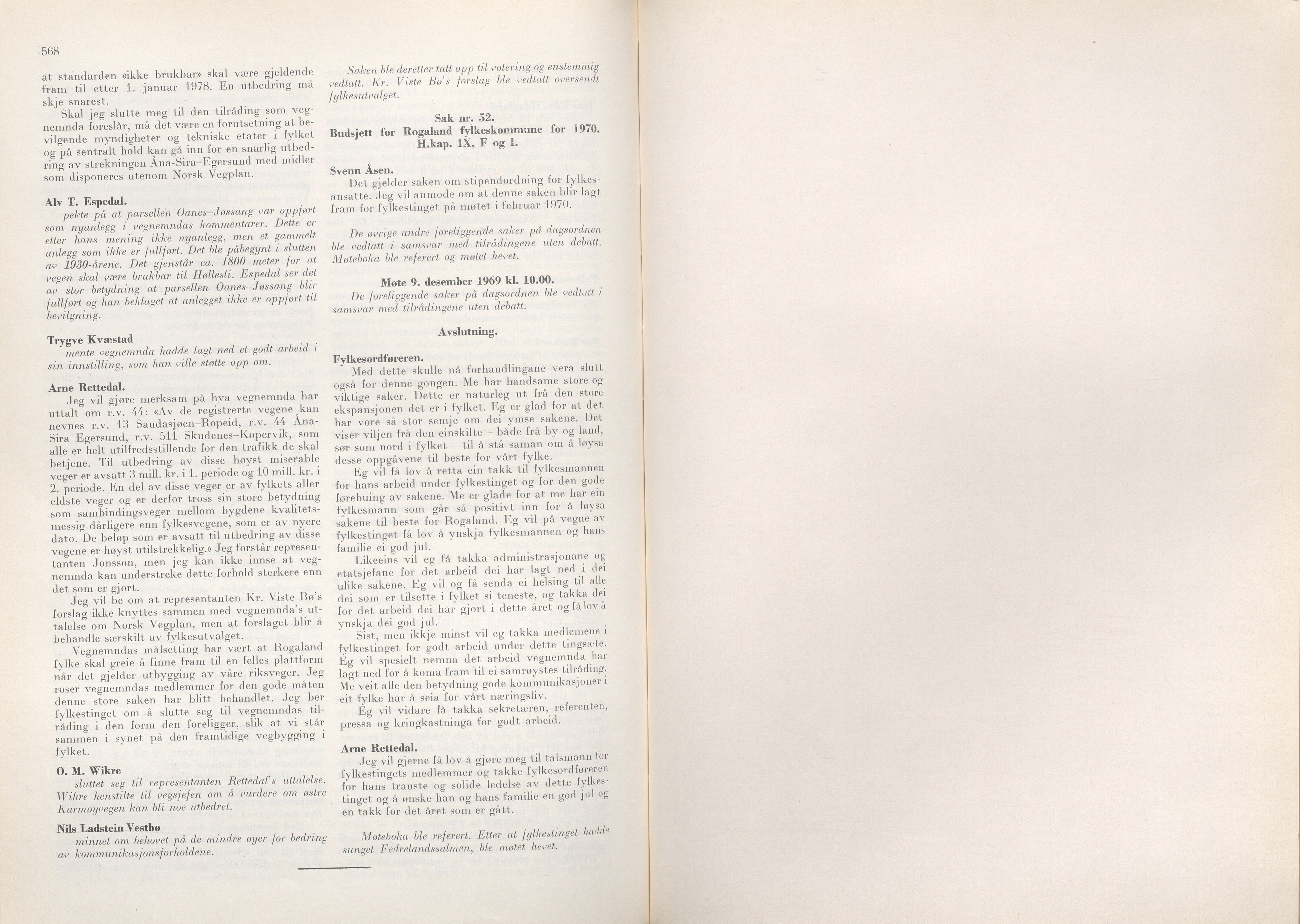 Rogaland fylkeskommune - Fylkesrådmannen , IKAR/A-900/A/Aa/Aaa/L0089: Møtebok , 1969, p. 568