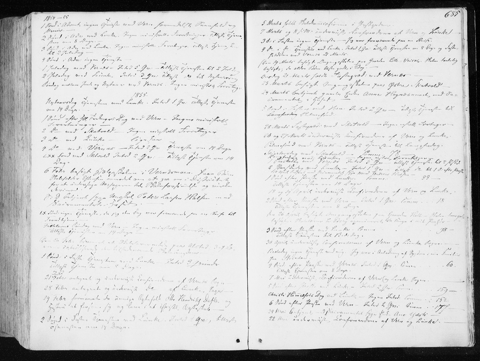 Ministerialprotokoller, klokkerbøker og fødselsregistre - Nord-Trøndelag, SAT/A-1458/709/L0074: Parish register (official) no. 709A14, 1845-1858, p. 685
