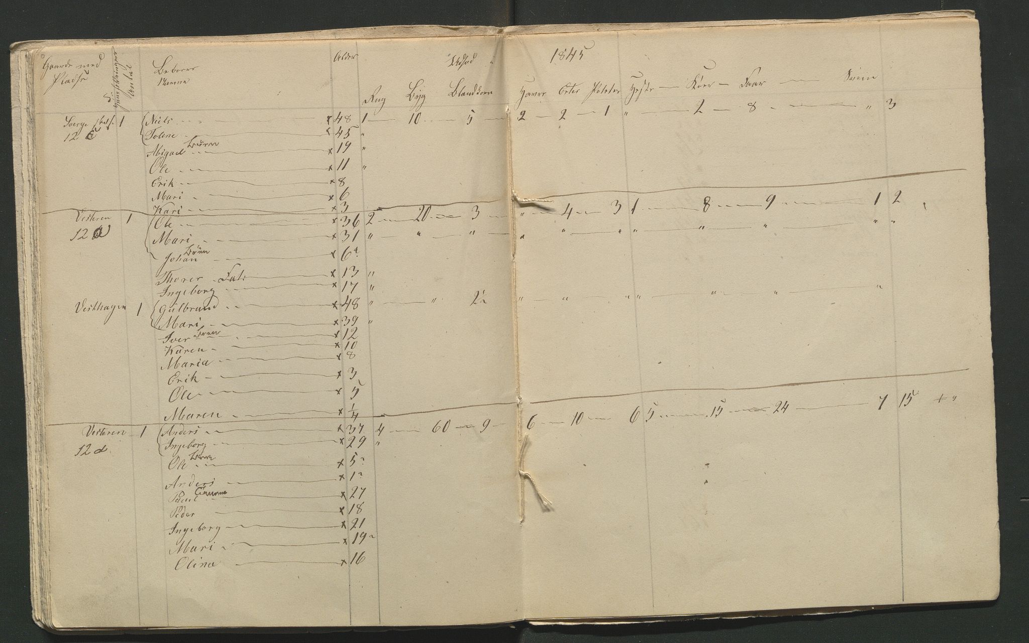 SAH, 1845 Census for Jevnaker parish, 1845, p. 58