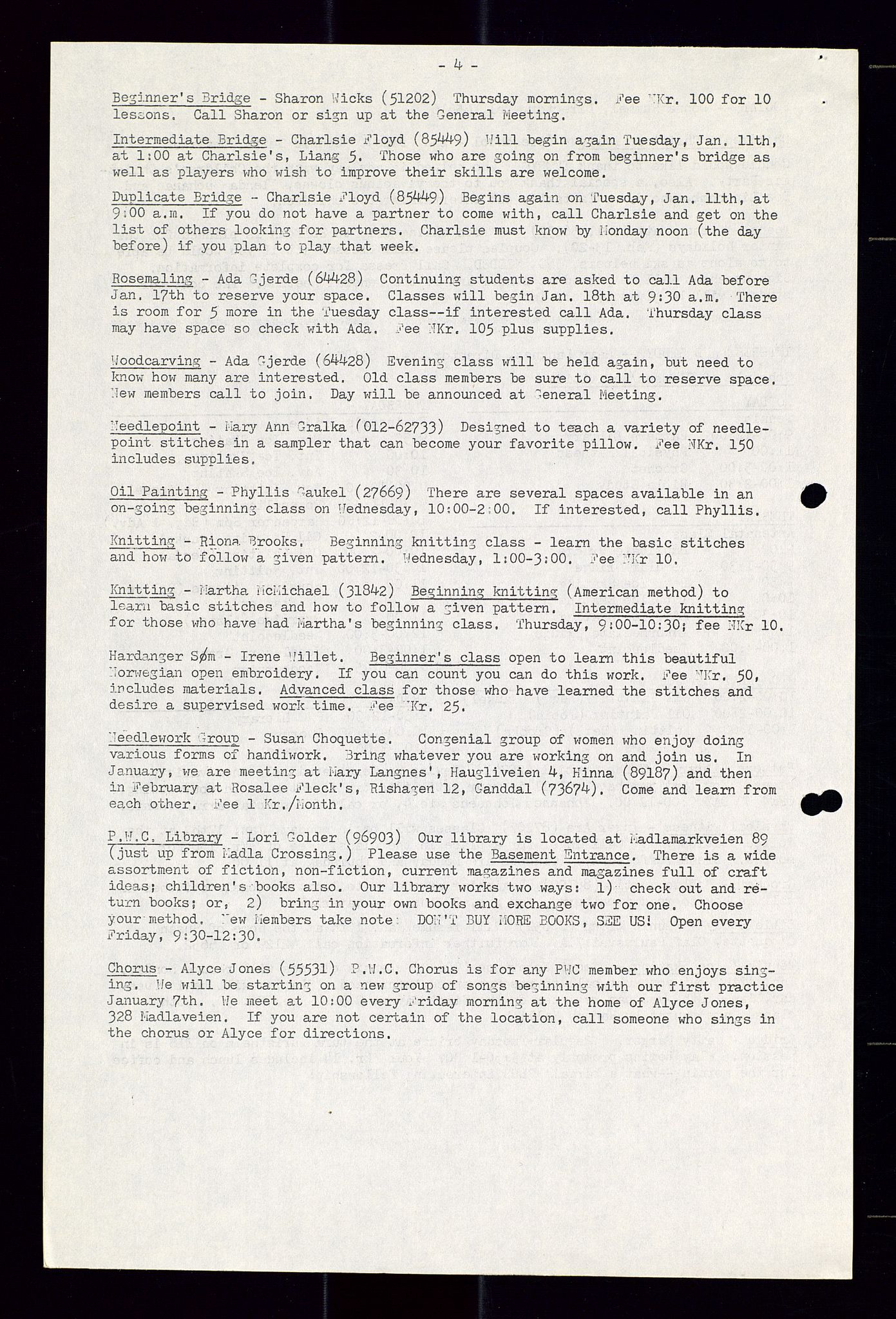 PA 1547 - Petroleum Wives Club, AV/SAST-A-101974/X/Xa/L0001: Newsletters (1971-1978)/radiointervjuer på kasett (1989-1992), 1970-1978