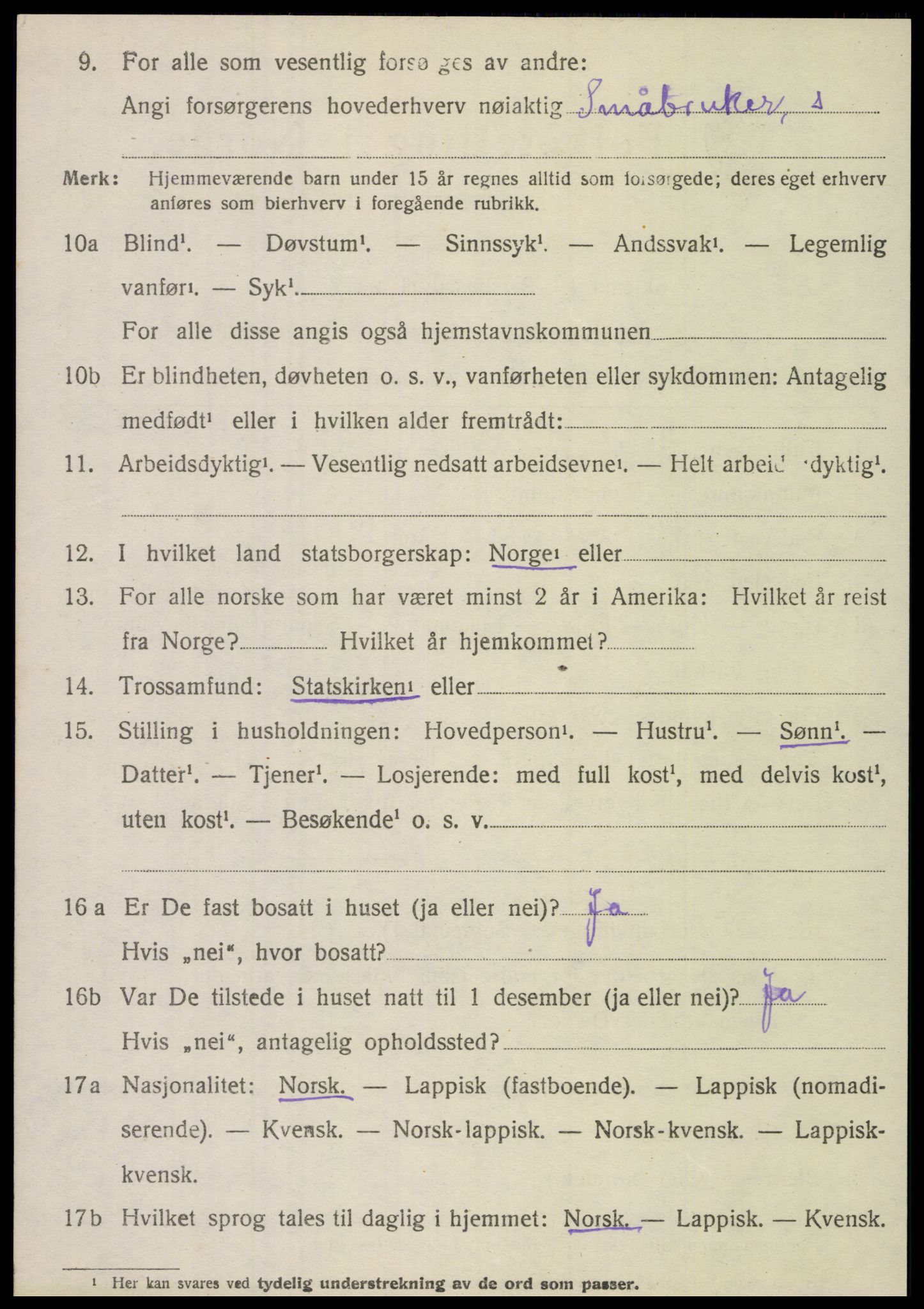 SAT, 1920 census for Hemnes, 1920, p. 4405