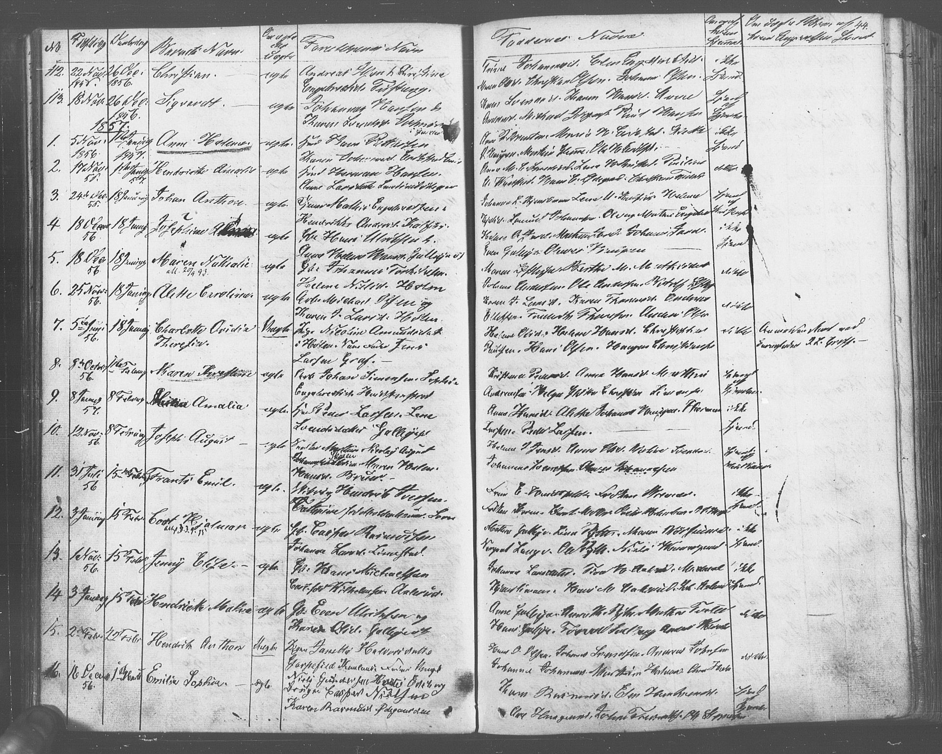 Vestby prestekontor Kirkebøker, AV/SAO-A-10893/F/Fa/L0007: Parish register (official) no. I 7, 1850-1862, p. 44