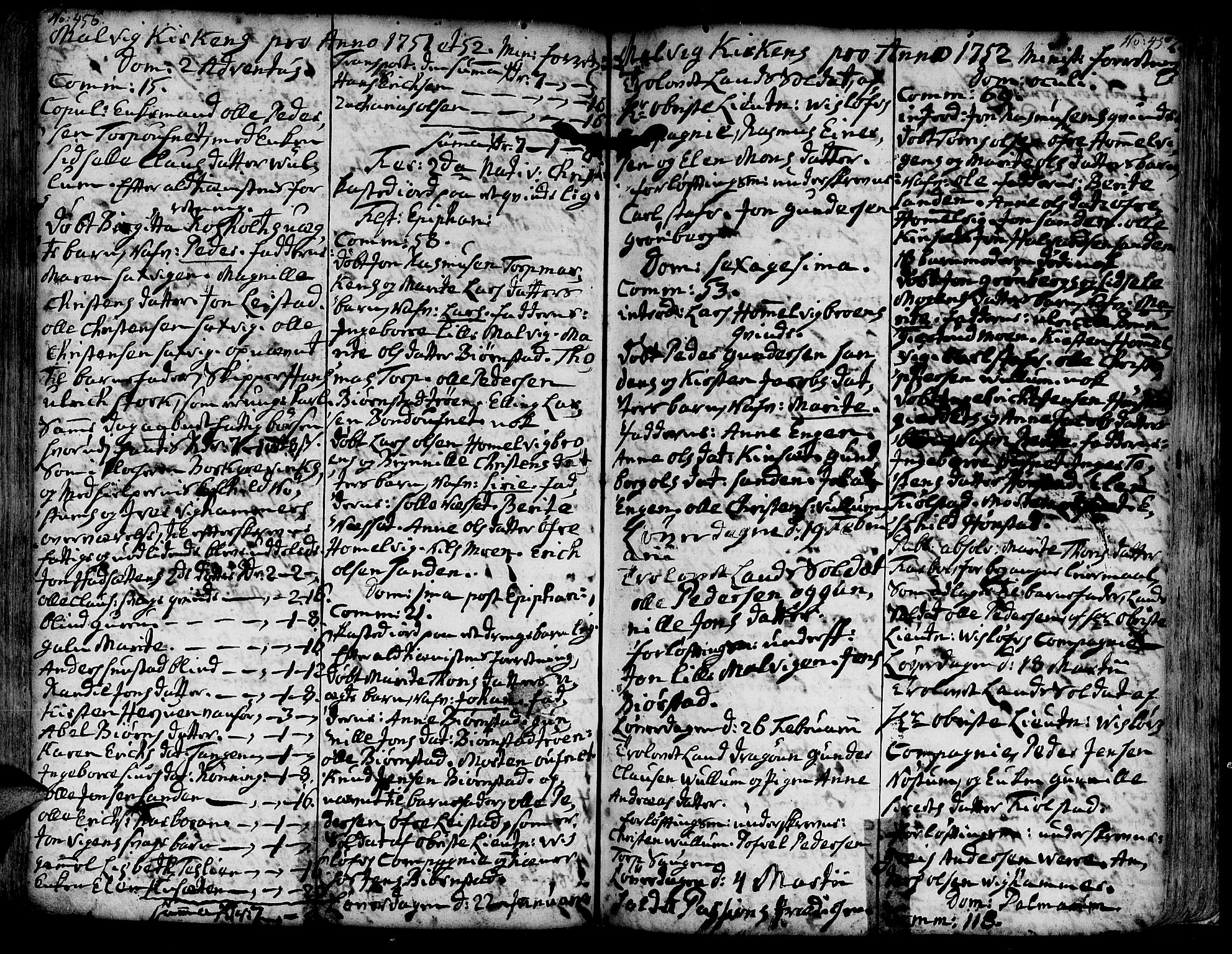 Ministerialprotokoller, klokkerbøker og fødselsregistre - Sør-Trøndelag, SAT/A-1456/606/L0277: Parish register (official) no. 606A01 /3, 1727-1780, p. 456-457