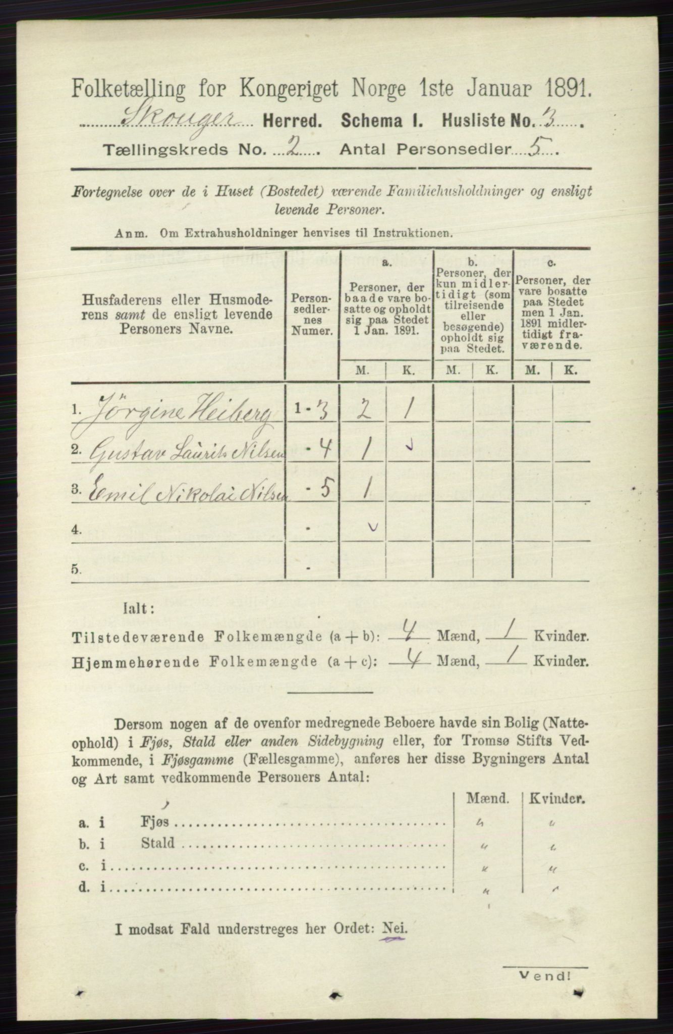 RA, 1891 census for 0712 Skoger, 1891, p. 779