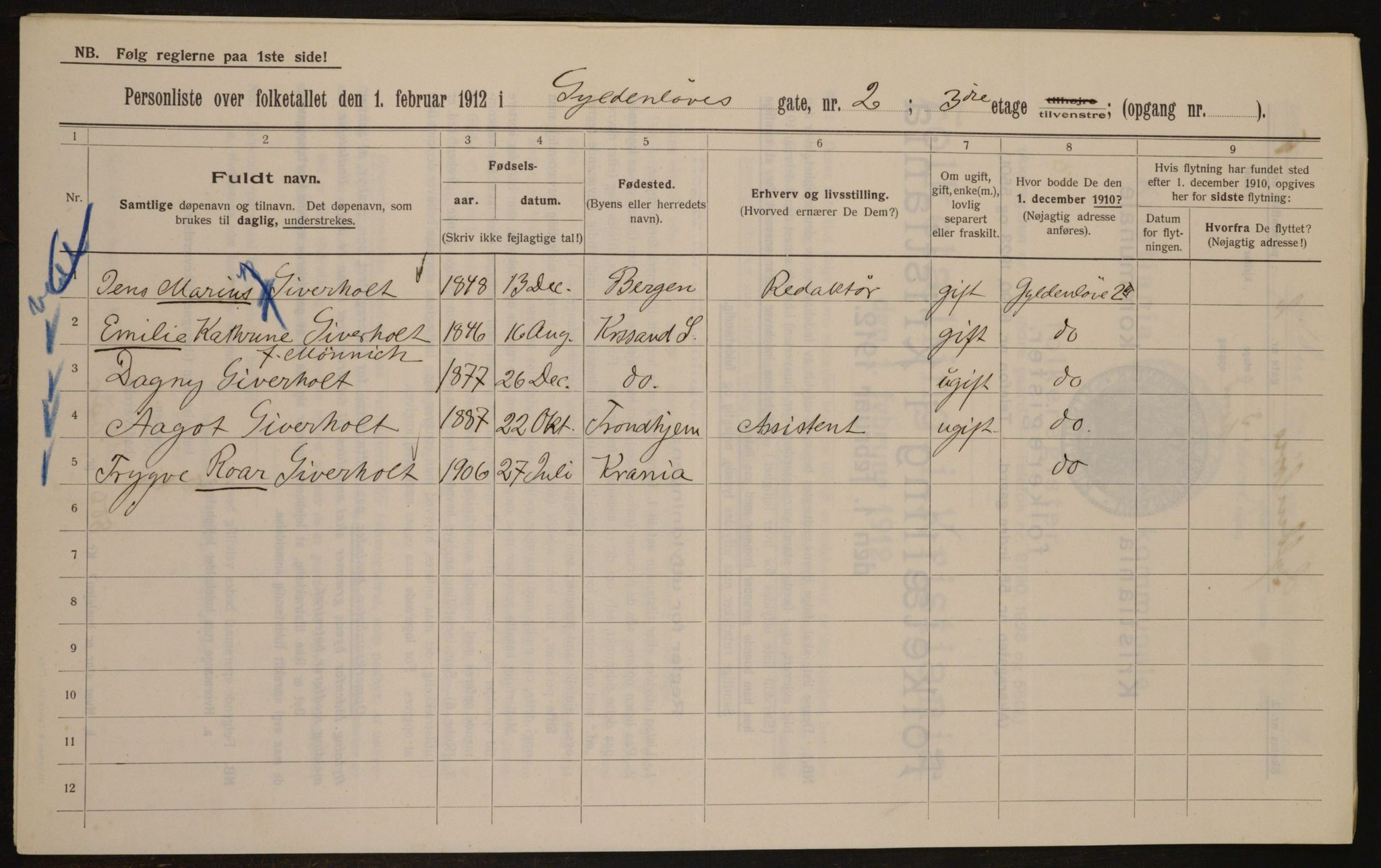 OBA, Municipal Census 1912 for Kristiania, 1912, p. 32473