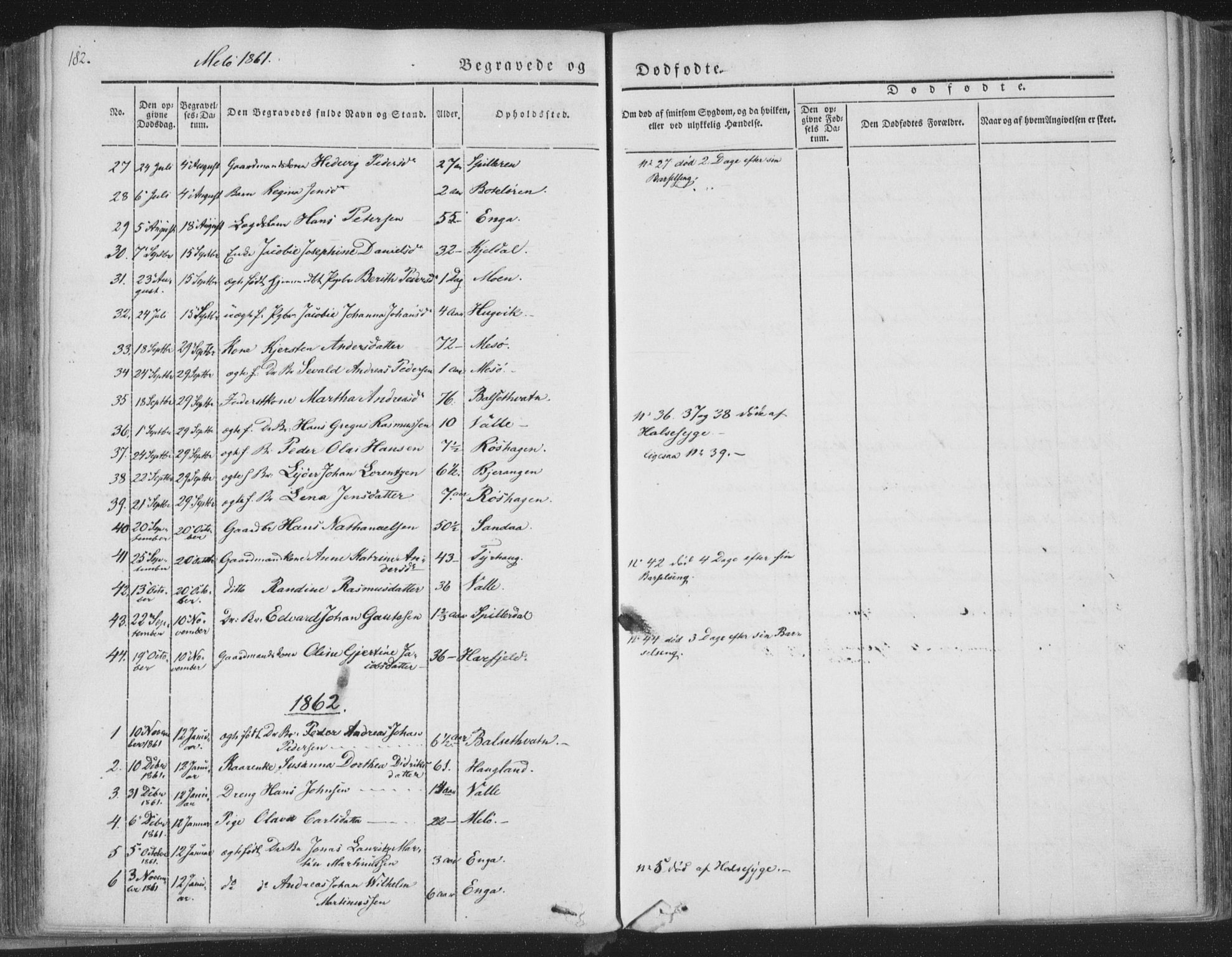 Ministerialprotokoller, klokkerbøker og fødselsregistre - Nordland, AV/SAT-A-1459/841/L0604: Parish register (official) no. 841A09 /2, 1845-1862, p. 182