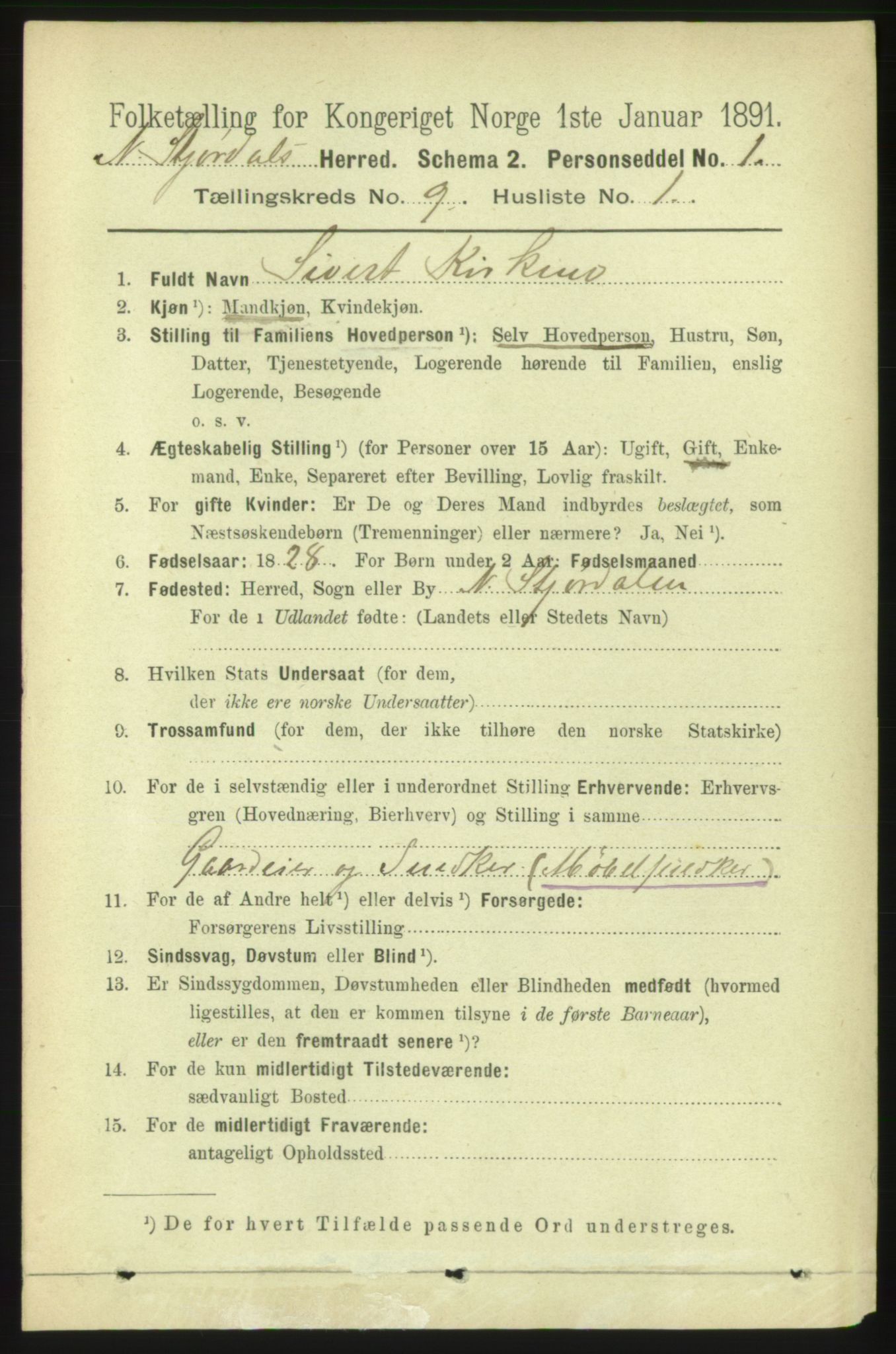 RA, 1891 census for 1714 Nedre Stjørdal, 1891, p. 4846