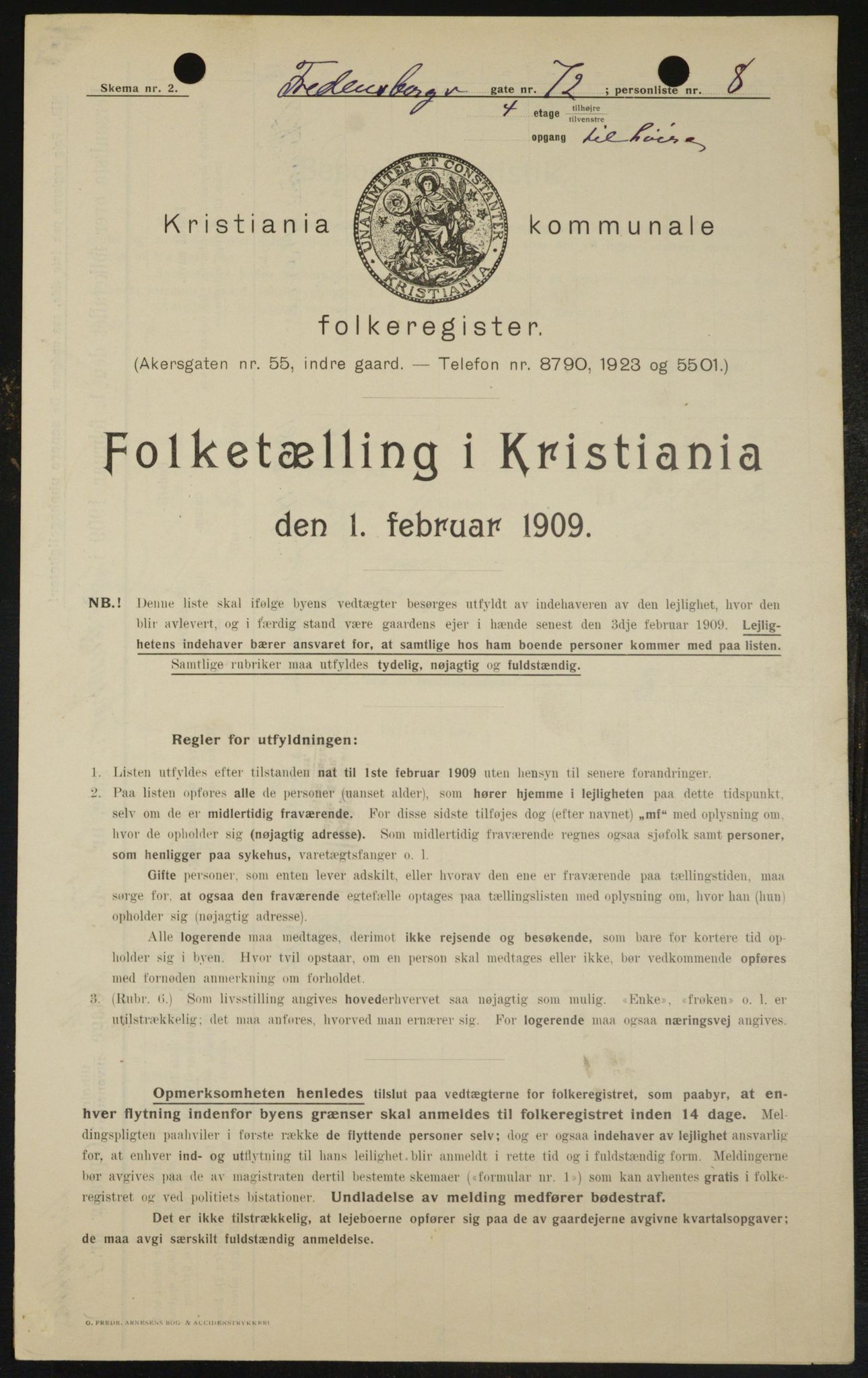 OBA, Municipal Census 1909 for Kristiania, 1909, p. 24029