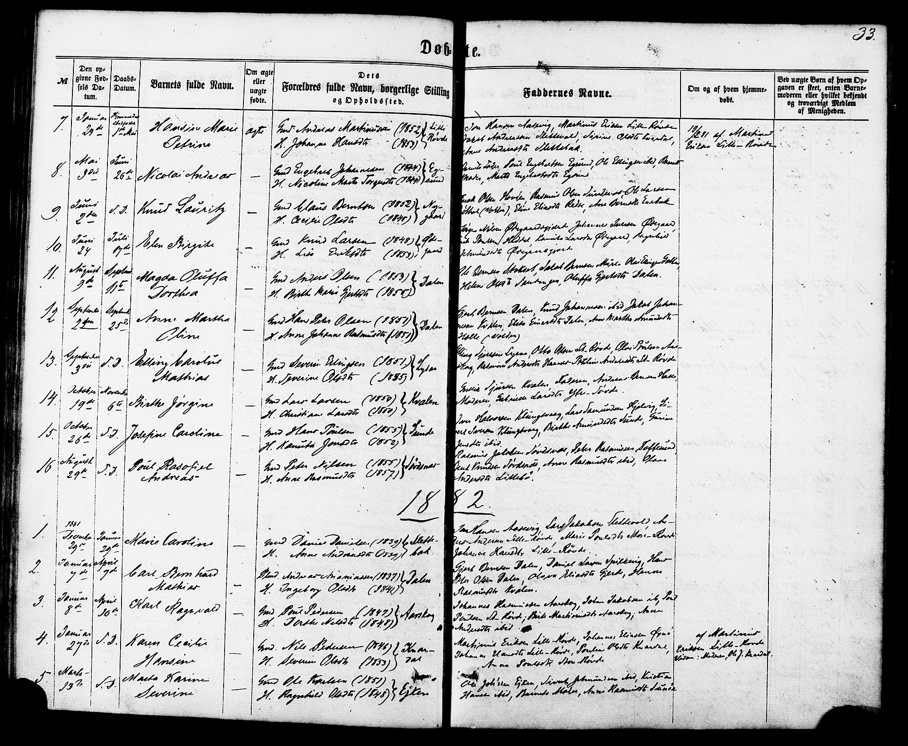 Ministerialprotokoller, klokkerbøker og fødselsregistre - Møre og Romsdal, SAT/A-1454/504/L0055: Parish register (official) no. 504A02, 1861-1884, p. 33
