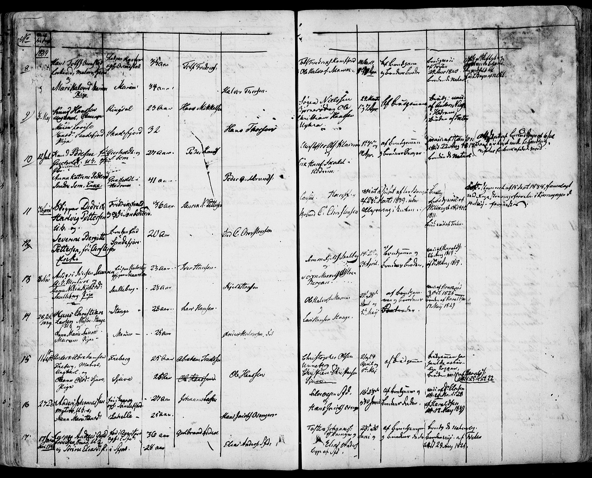 Sandar kirkebøker, SAKO/A-243/F/Fa/L0005: Parish register (official) no. 5, 1832-1847, p. 606-607