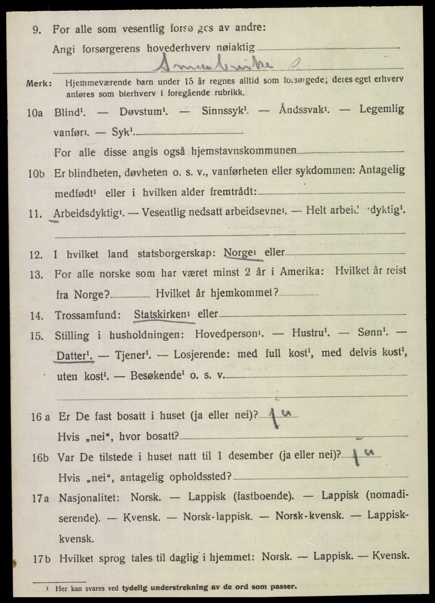SAT, 1920 census for Sparbu, 1920, p. 6814