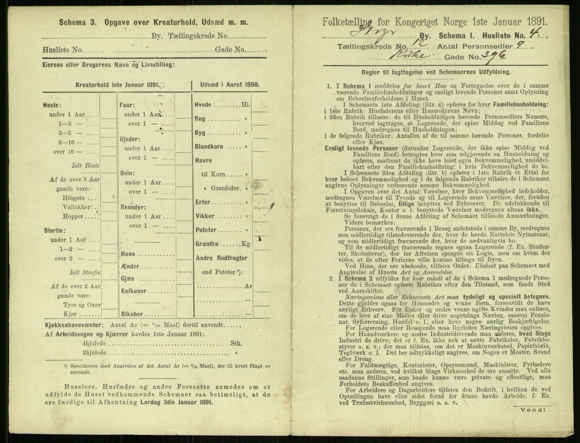 RA, 1891 census for 1103 Stavanger, 1891, p. 2167