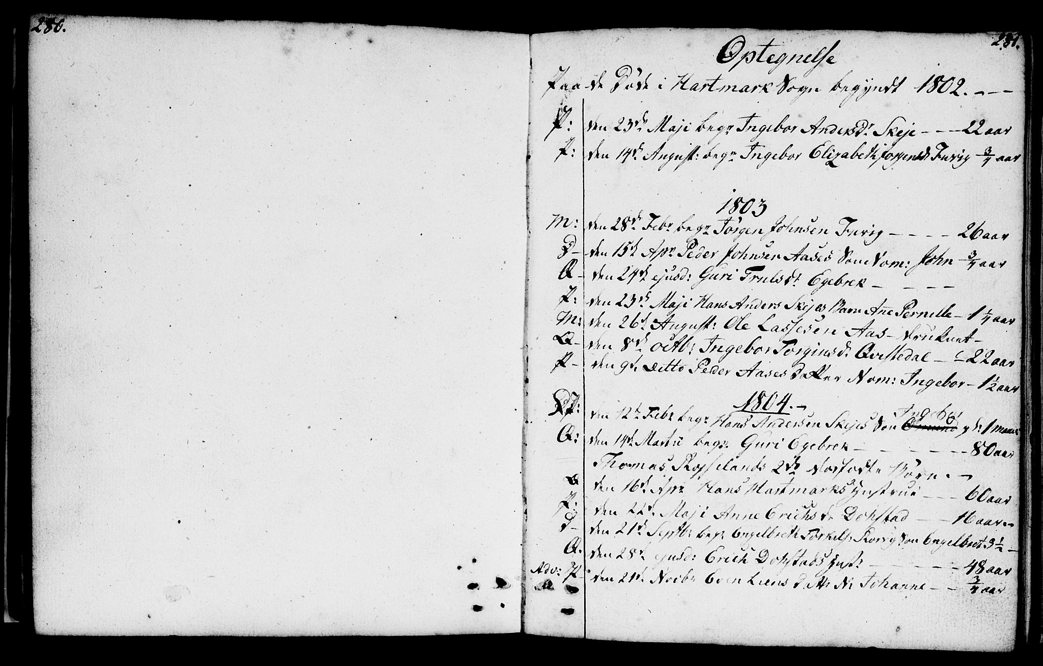 Mandal sokneprestkontor, SAK/1111-0030/F/Fb/Fbb/L0001: Parish register (copy) no. B 1, 1802-1846, p. 280-281