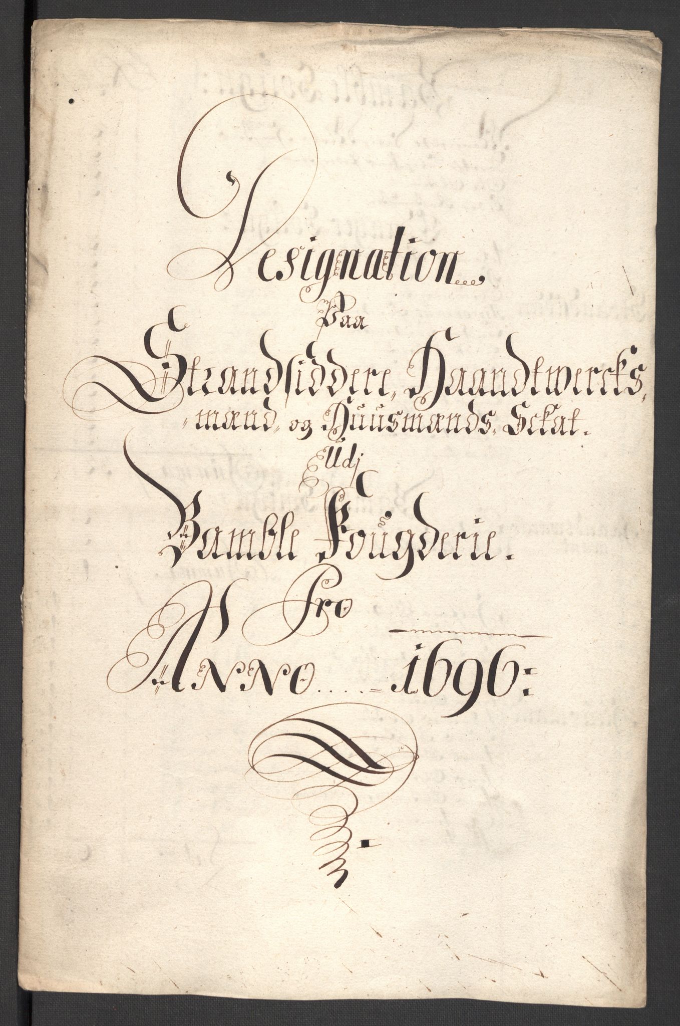 Rentekammeret inntil 1814, Reviderte regnskaper, Fogderegnskap, RA/EA-4092/R36/L2095: Fogderegnskap Øvre og Nedre Telemark og Bamble, 1696, p. 139