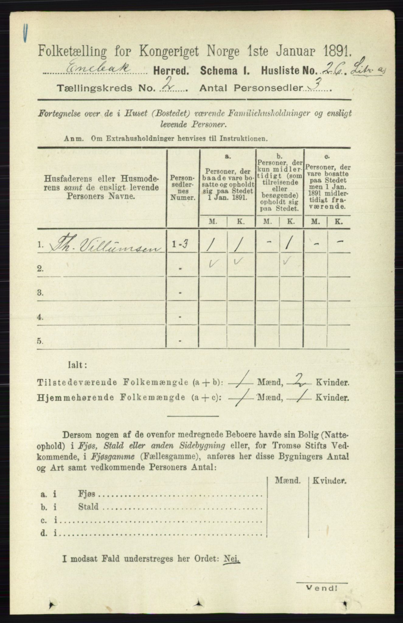 RA, 1891 census for 0229 Enebakk, 1891, p. 730