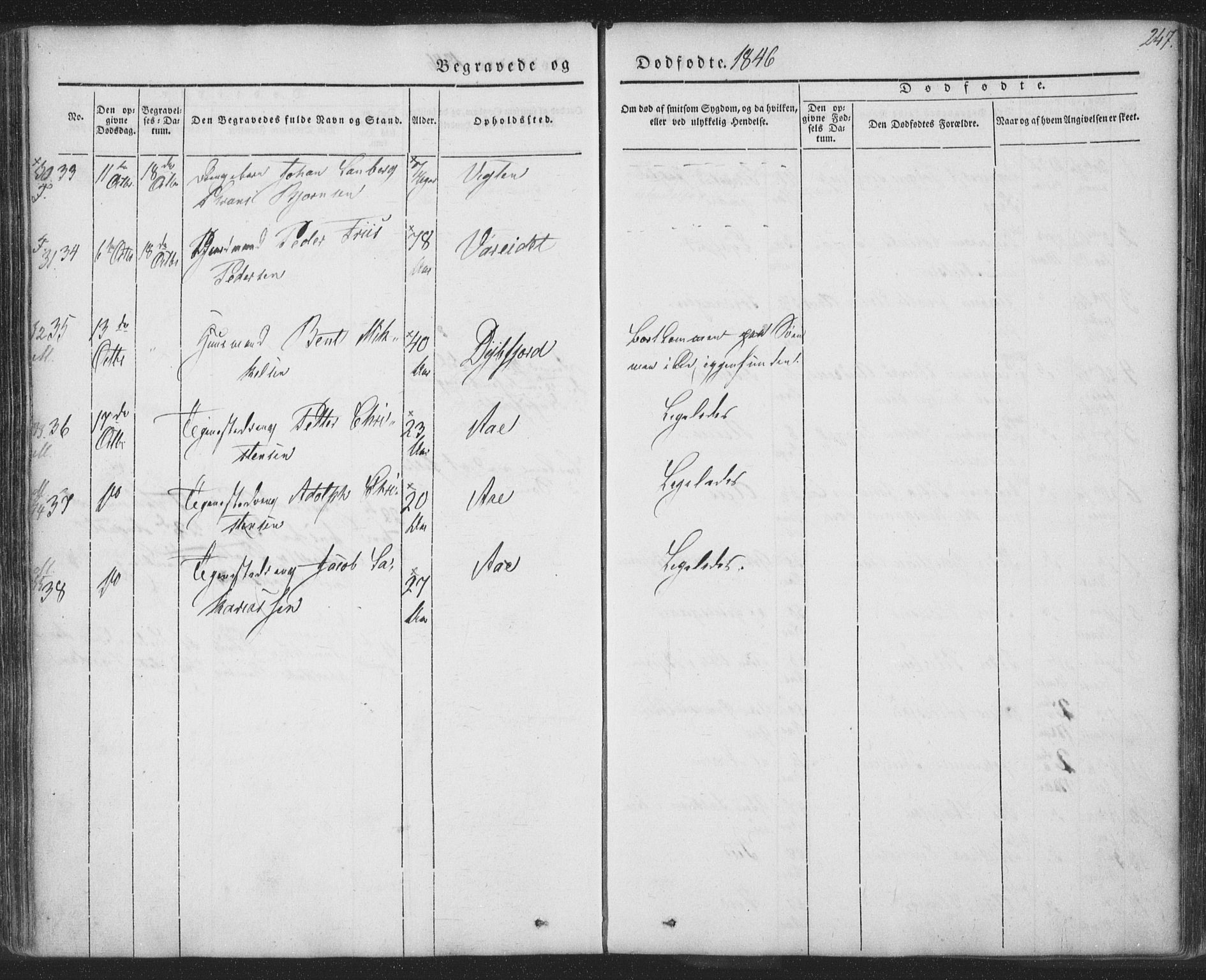 Ministerialprotokoller, klokkerbøker og fødselsregistre - Nordland, AV/SAT-A-1459/885/L1202: Parish register (official) no. 885A03, 1838-1859, p. 247