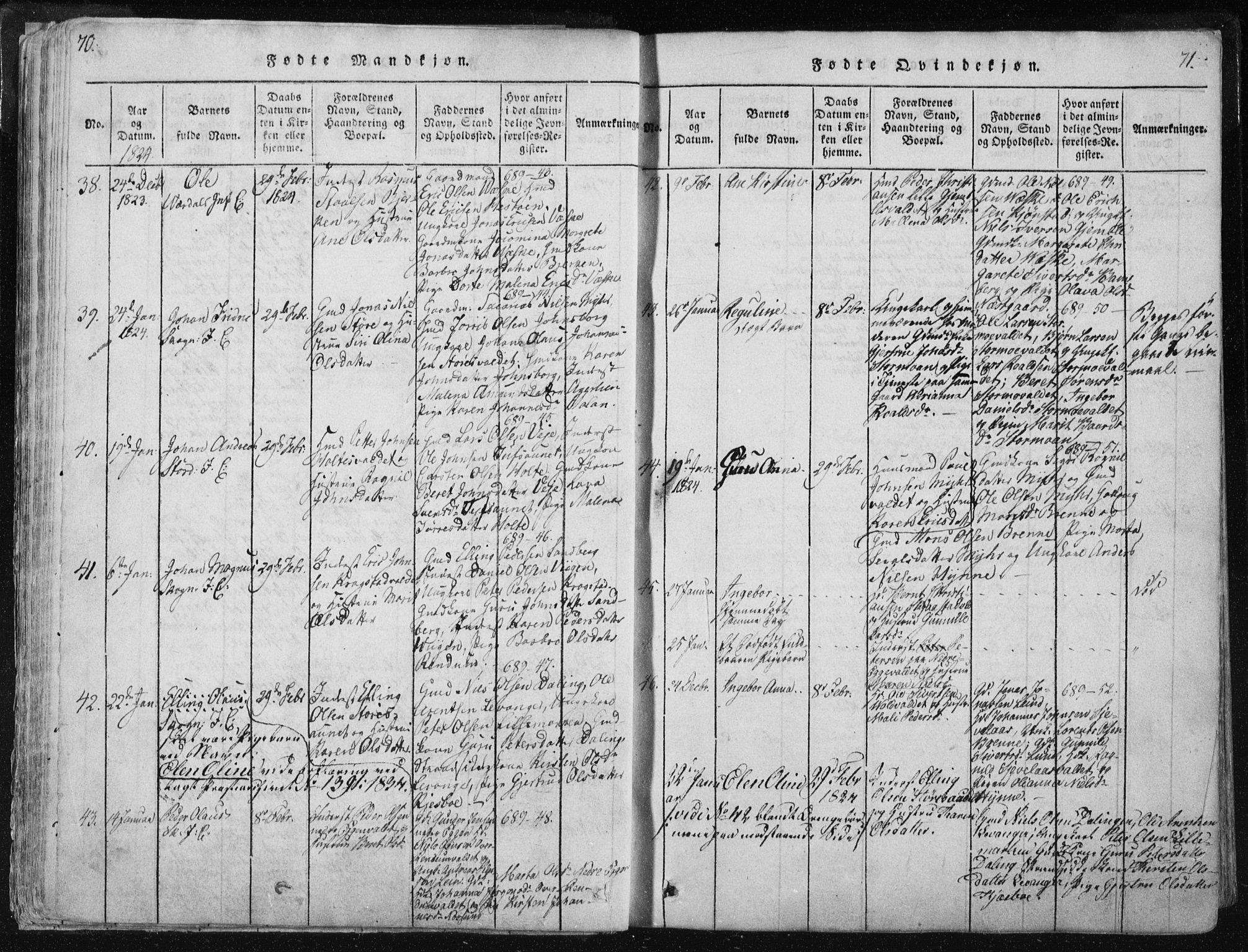 Ministerialprotokoller, klokkerbøker og fødselsregistre - Nord-Trøndelag, AV/SAT-A-1458/717/L0148: Parish register (official) no. 717A04 /1, 1816-1825, p. 70-71