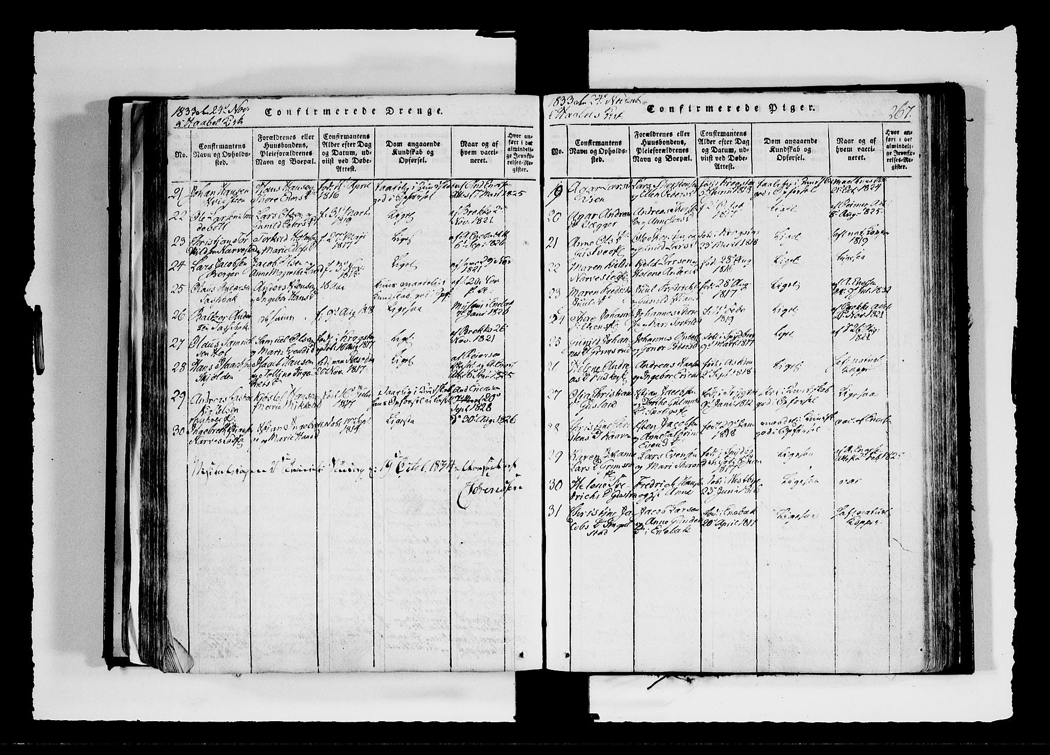 Hobøl prestekontor Kirkebøker, AV/SAO-A-2002/F/Fa/L0002: Parish register (official) no. I 2, 1814-1841, p. 267