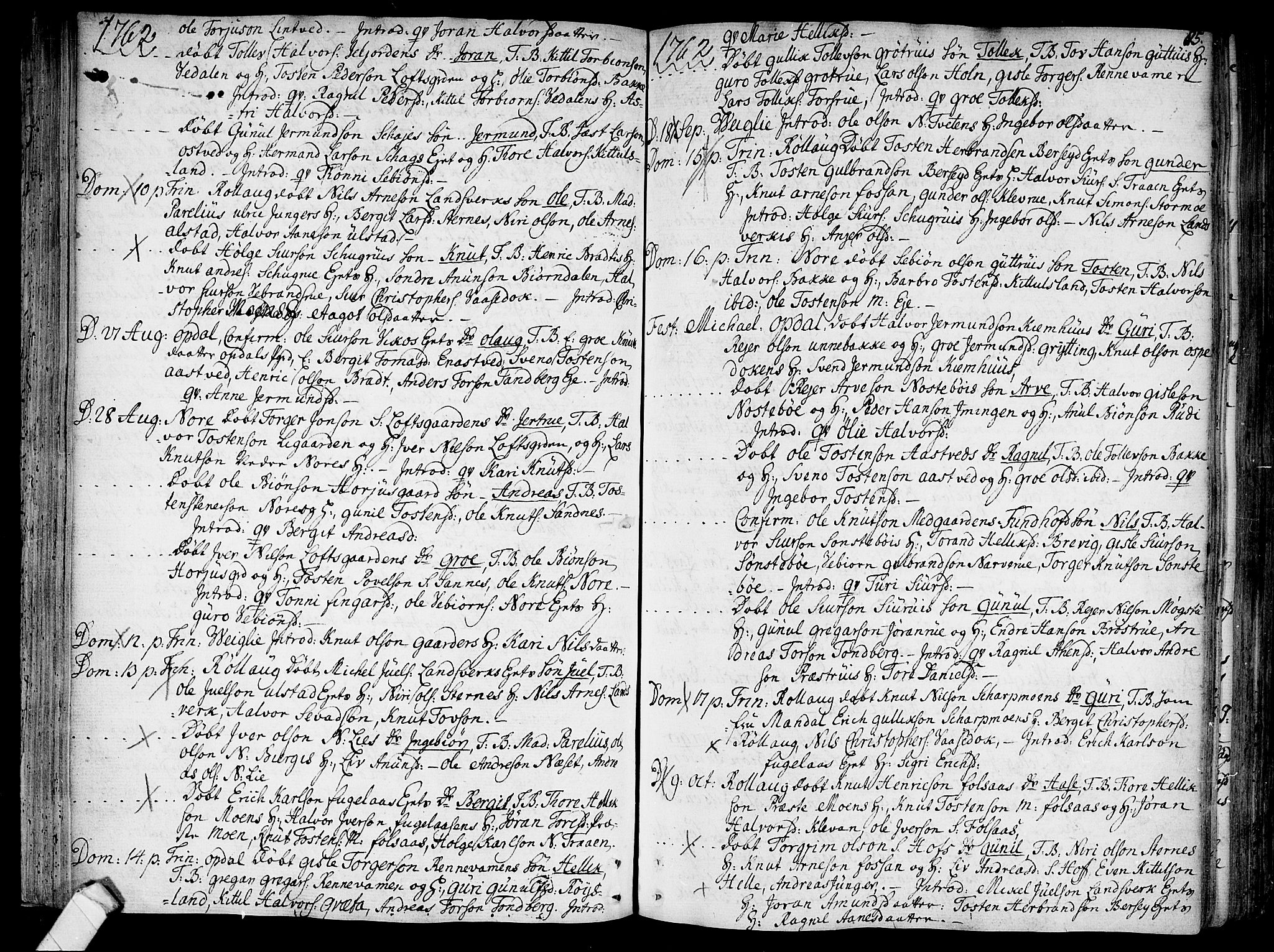 Rollag kirkebøker, SAKO/A-240/F/Fa/L0003: Parish register (official) no. I 3, 1743-1778, p. 85