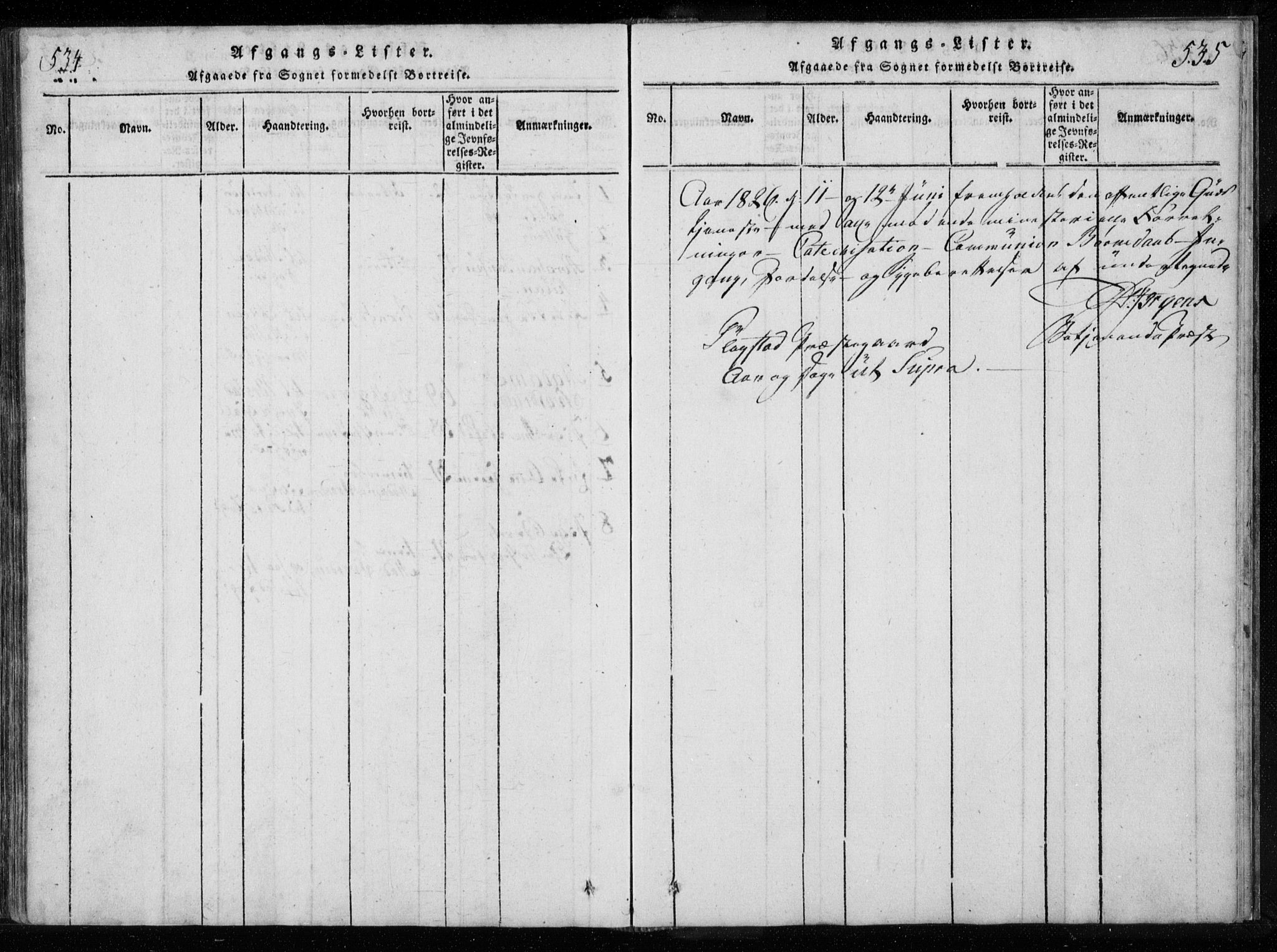 Ministerialprotokoller, klokkerbøker og fødselsregistre - Nordland, AV/SAT-A-1459/885/L1201: Parish register (official) no. 885A02, 1820-1837, p. 534-535