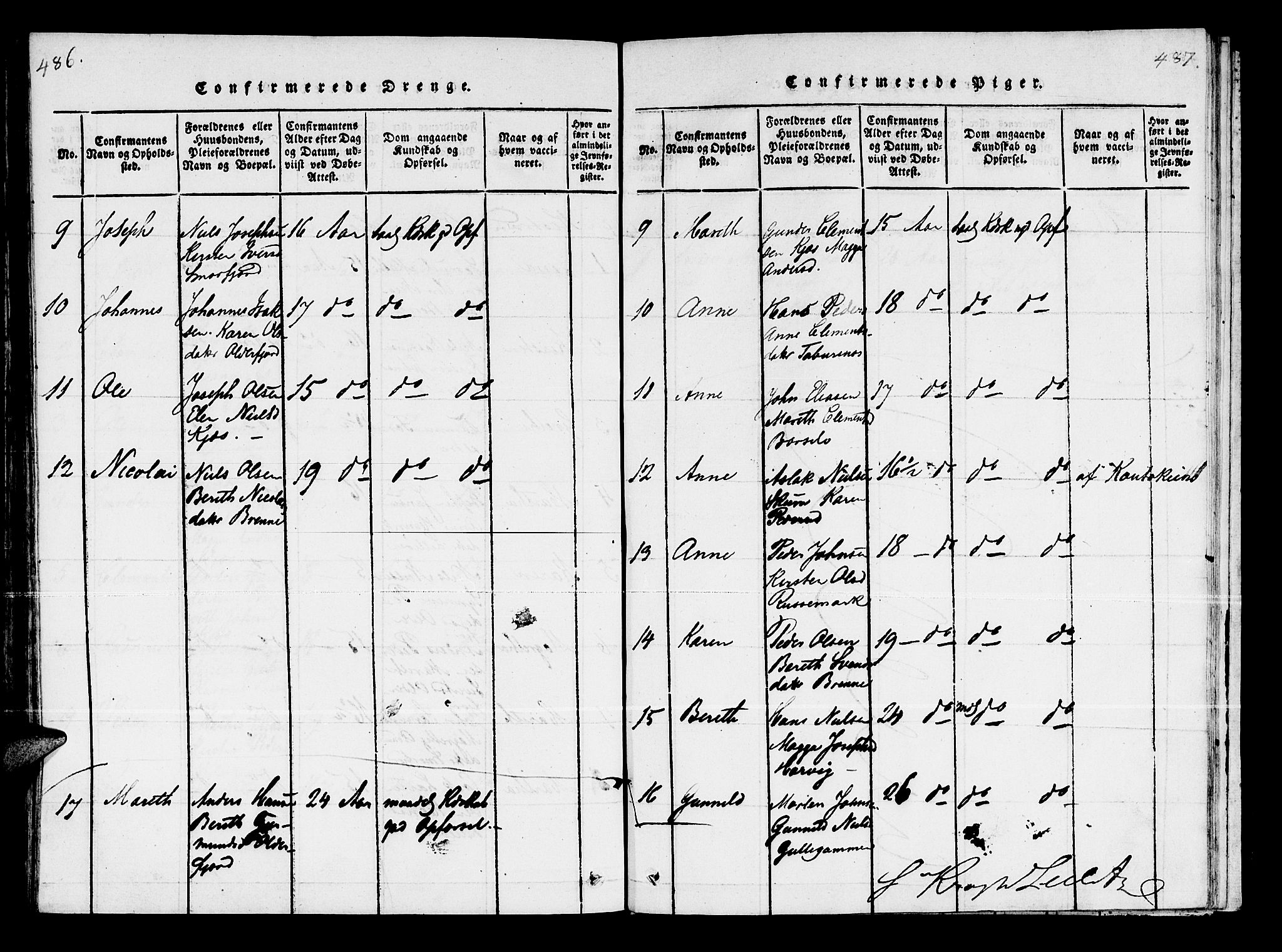 Kistrand/Porsanger sokneprestembete, AV/SATØ-S-1351/H/Ha/L0003.kirke: Parish register (official) no. 3, 1825-1842, p. 486-487