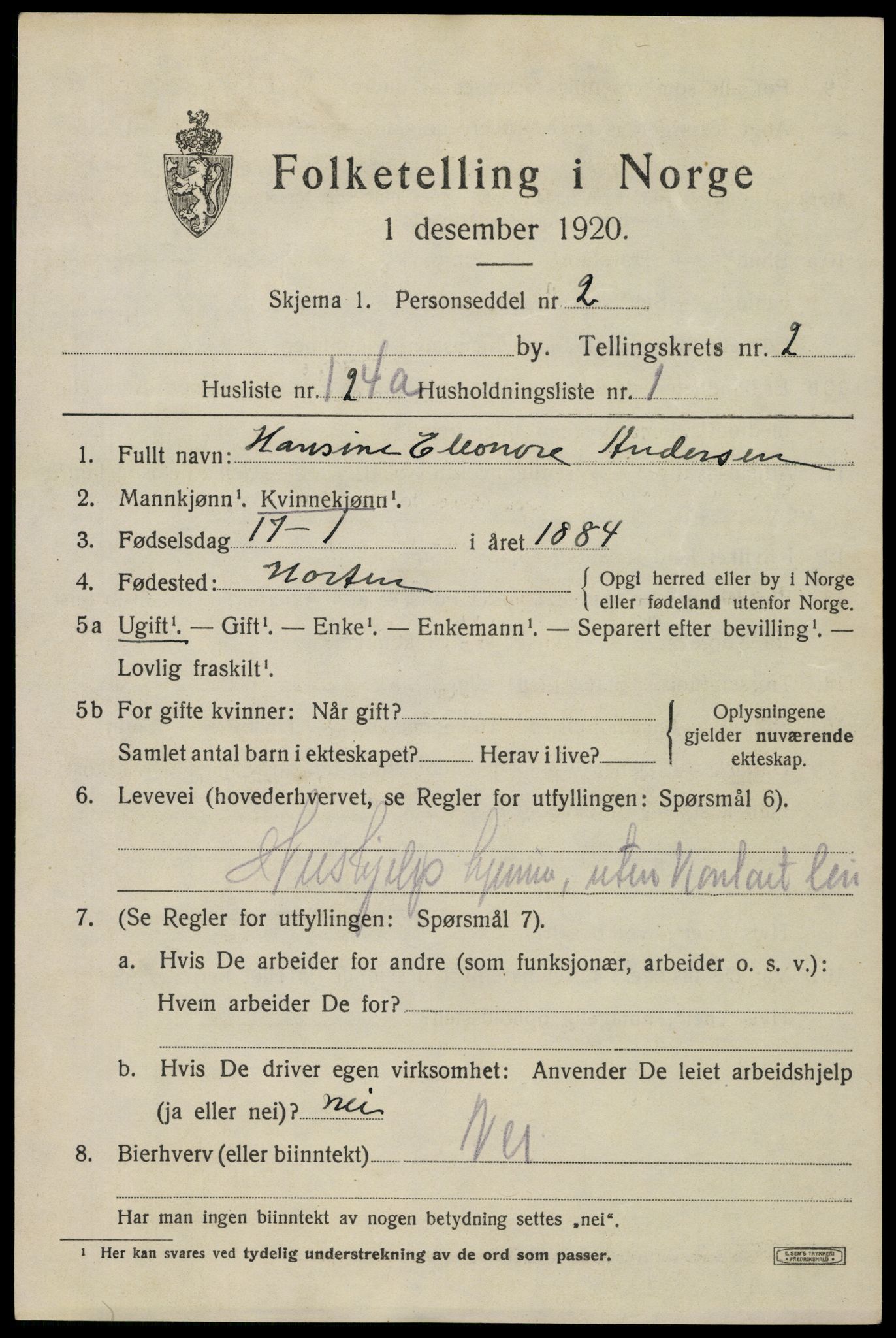 SAKO, 1920 census for Horten, 1920, p. 12069