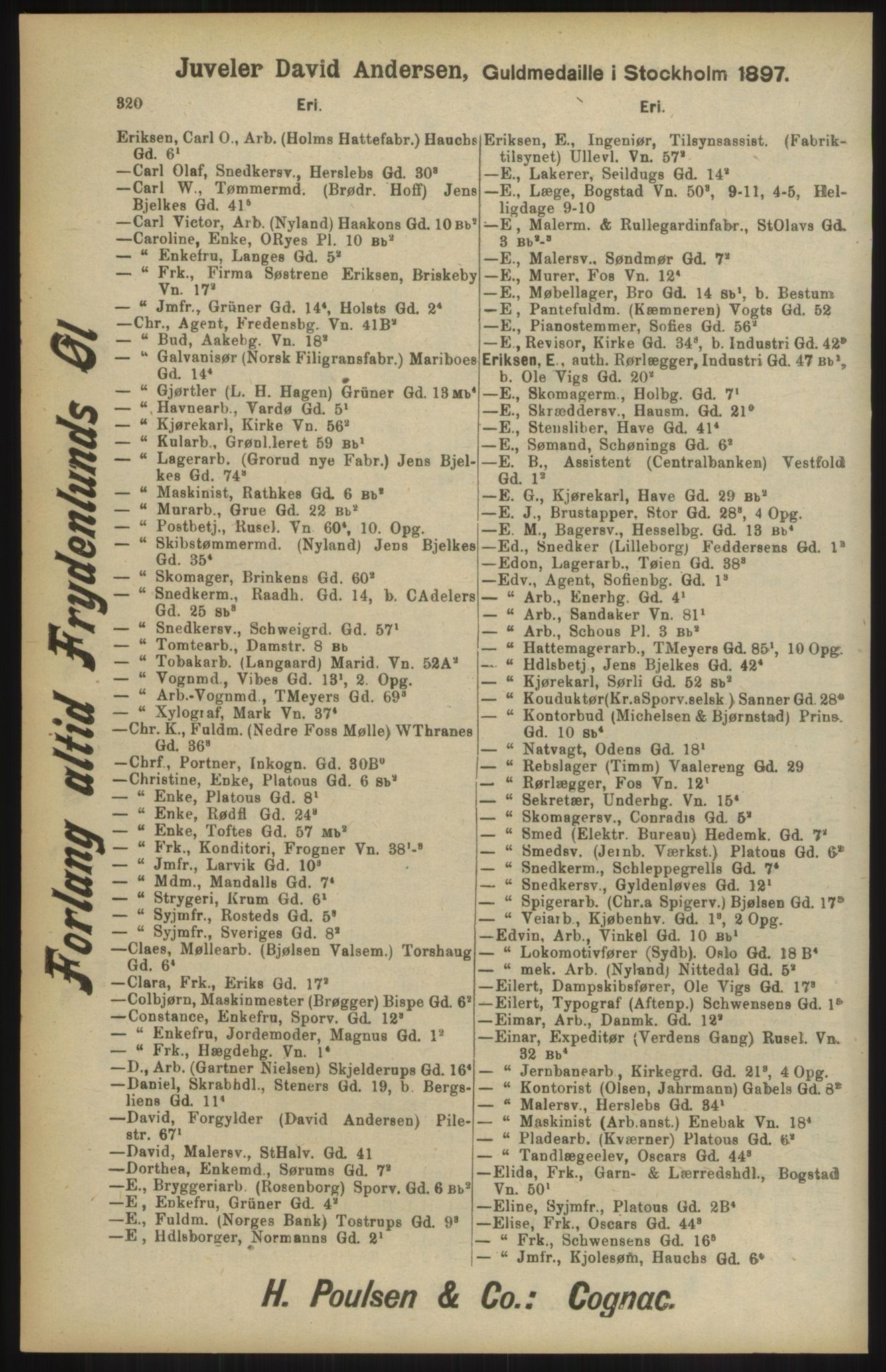 Kristiania/Oslo adressebok, PUBL/-, 1904, p. 320