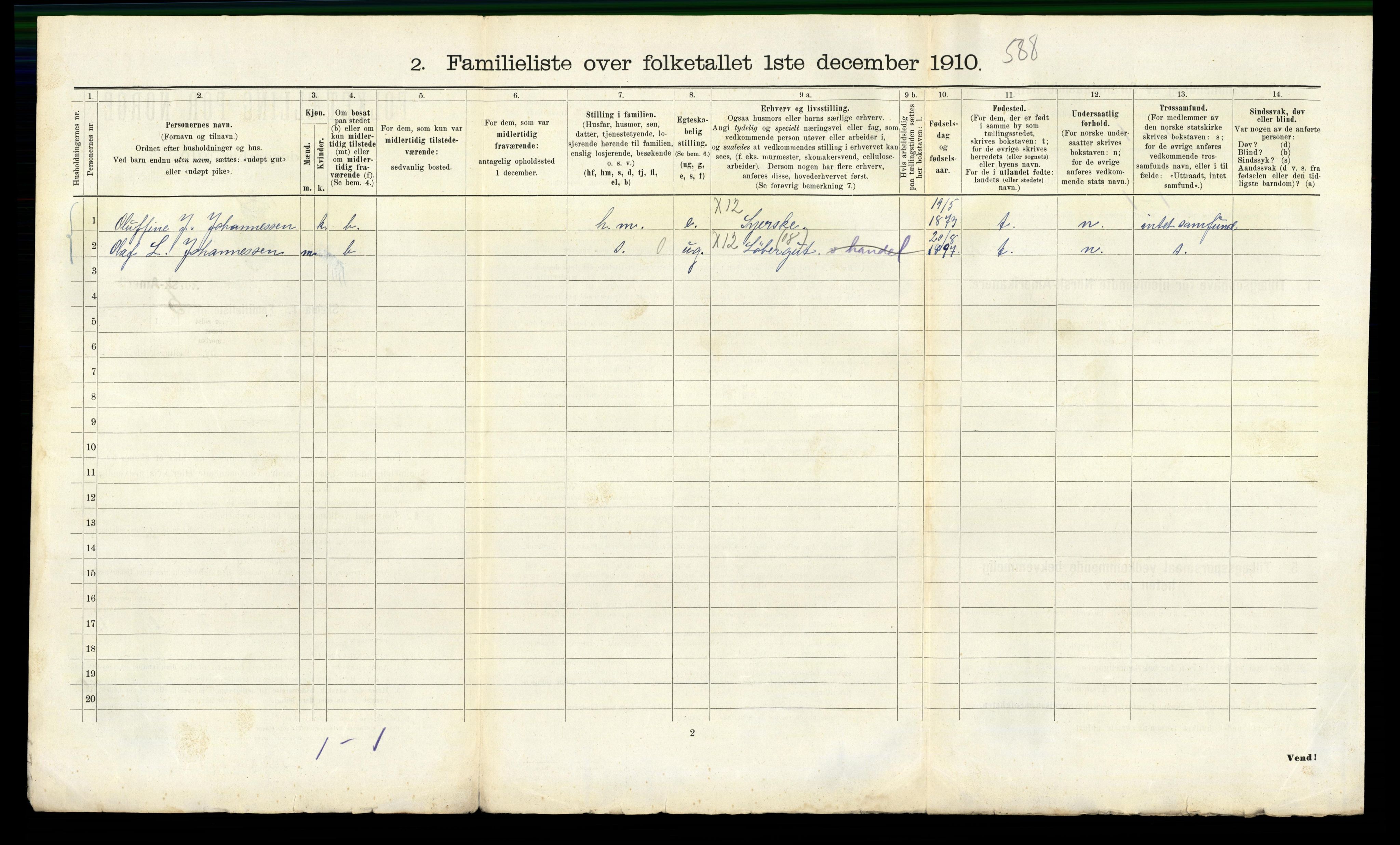 RA, 1910 census for Bergen, 1910, p. 14910