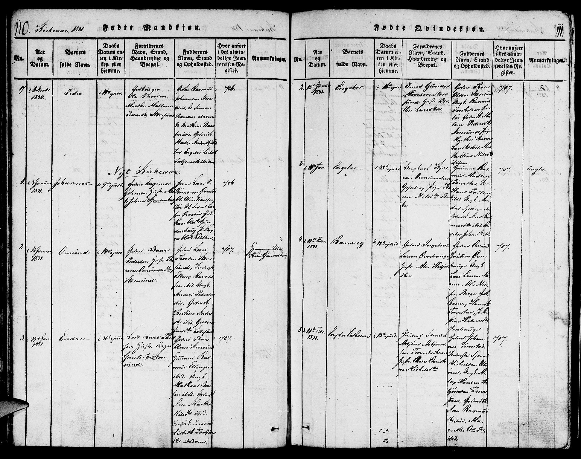 Torvastad sokneprestkontor, AV/SAST-A -101857/H/Ha/Haa/L0004: Parish register (official) no. A 3 /1, 1817-1836, p. 110-111