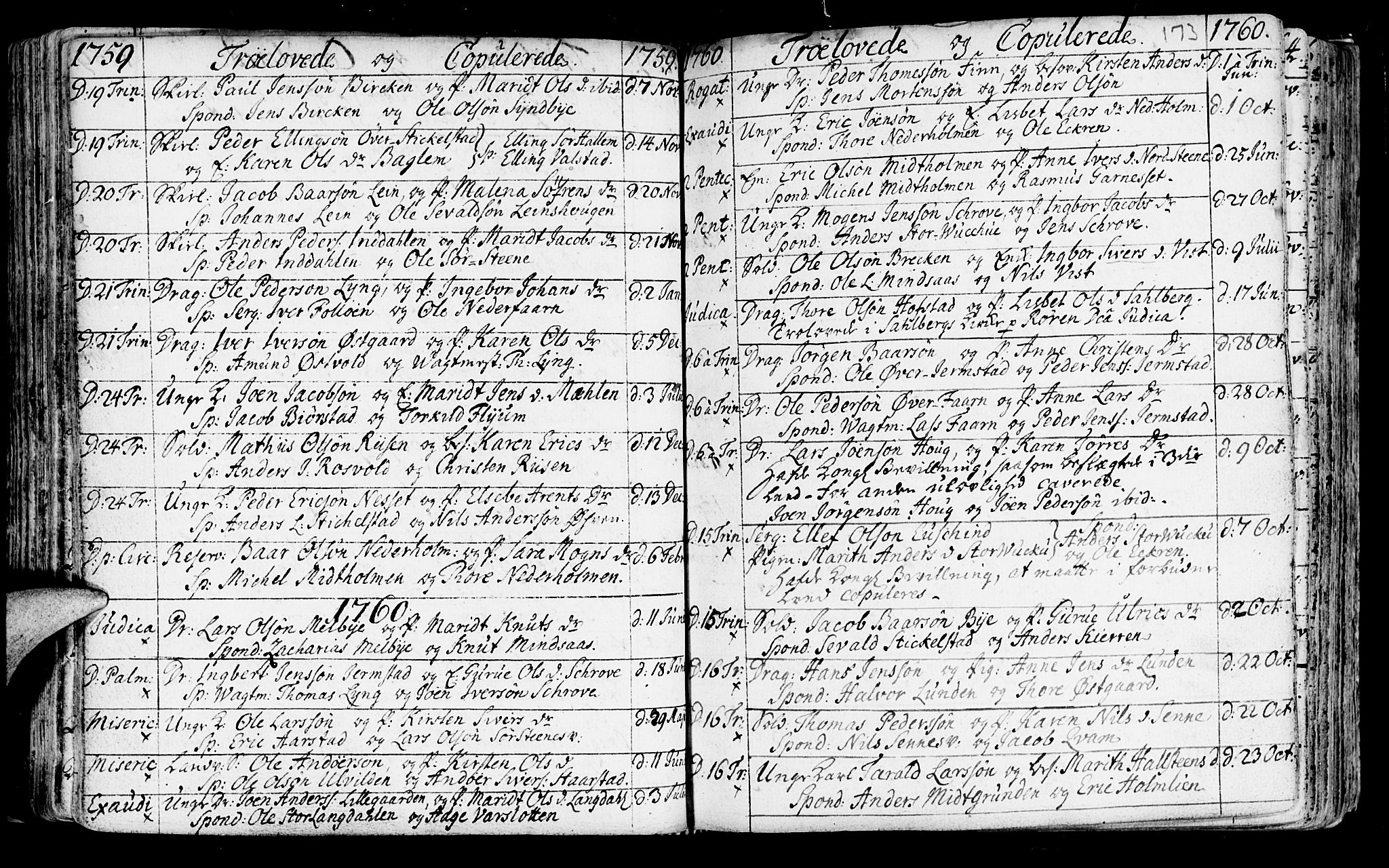 Ministerialprotokoller, klokkerbøker og fødselsregistre - Nord-Trøndelag, SAT/A-1458/723/L0231: Parish register (official) no. 723A02, 1748-1780, p. 173