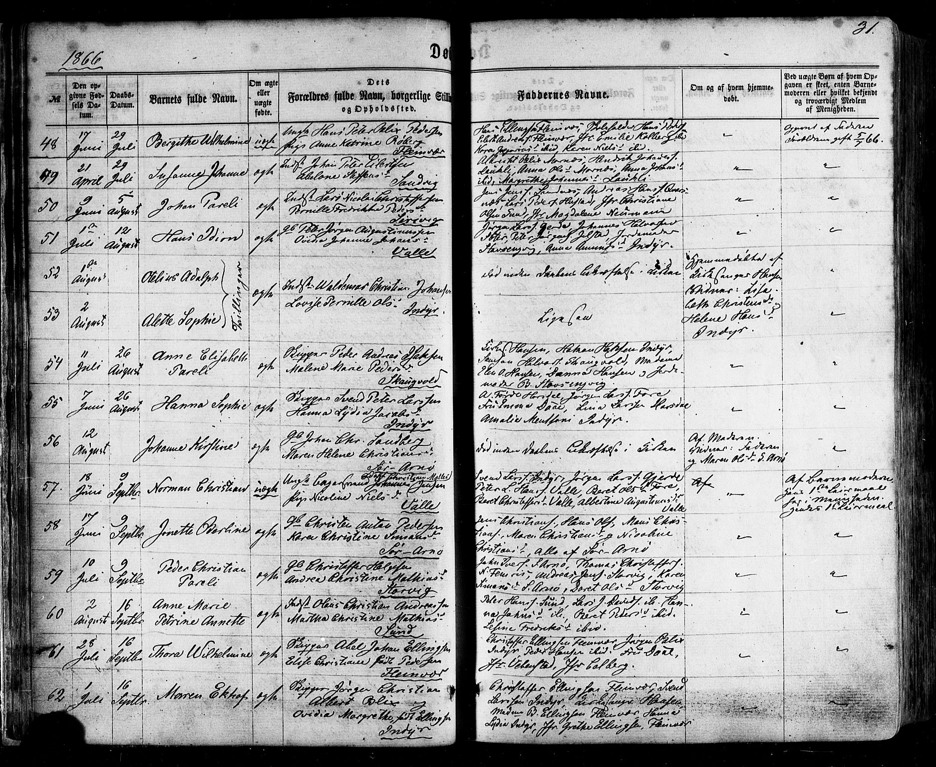 Ministerialprotokoller, klokkerbøker og fødselsregistre - Nordland, SAT/A-1459/805/L0098: Parish register (official) no. 805A05, 1862-1879, p. 31