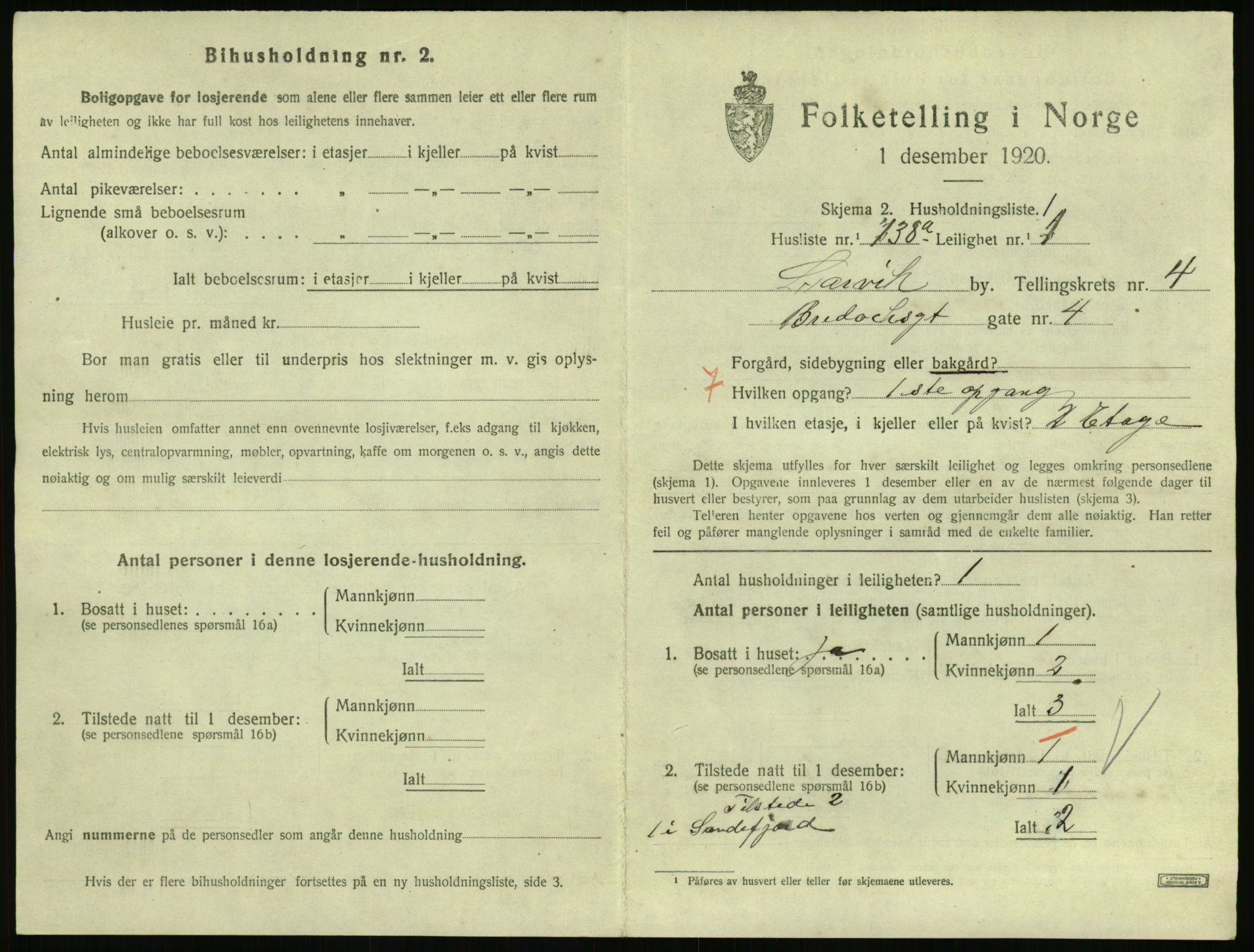 SAKO, 1920 census for Larvik, 1920, p. 4842