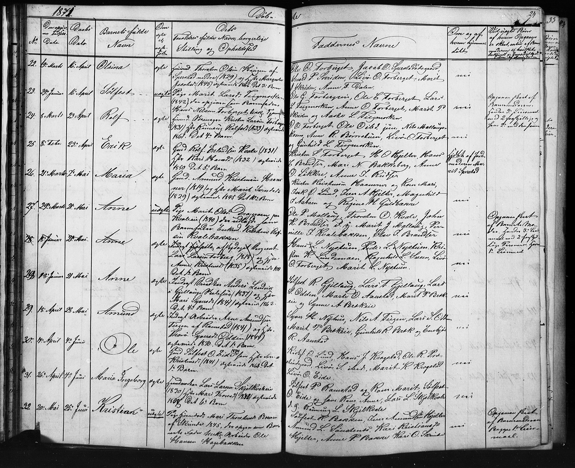 Skjåk prestekontor, SAH/PREST-072/H/Ha/Hab/L0001: Parish register (copy) no. 1, 1865-1893, p. 24