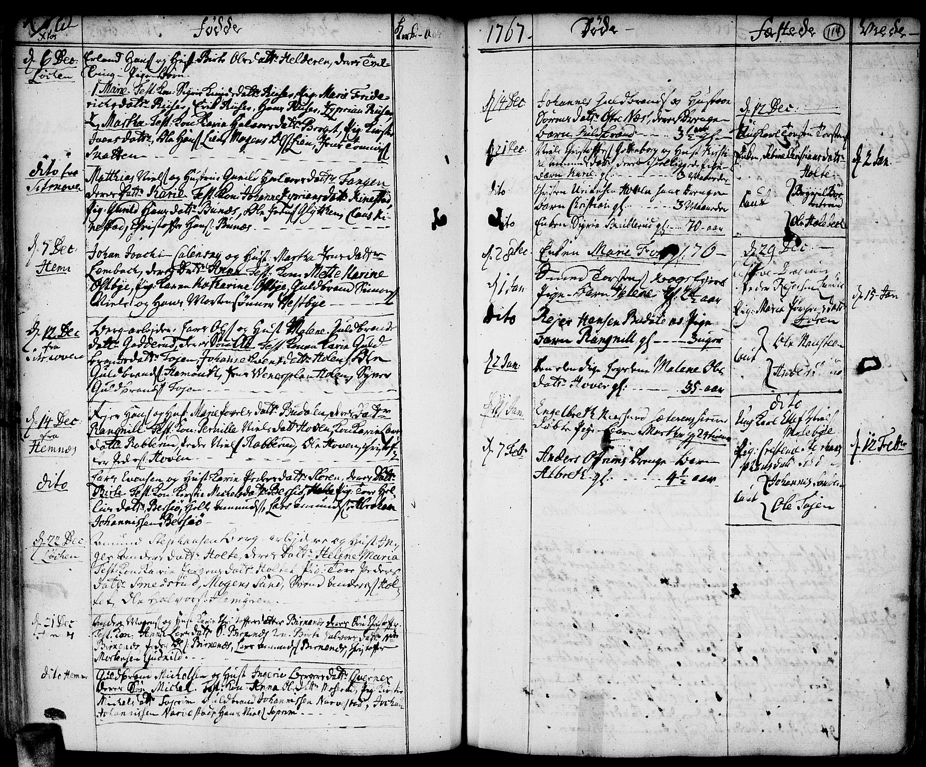 Høland prestekontor Kirkebøker, SAO/A-10346a/F/Fa/L0004: Parish register (official) no. I 4, 1757-1780, p. 114