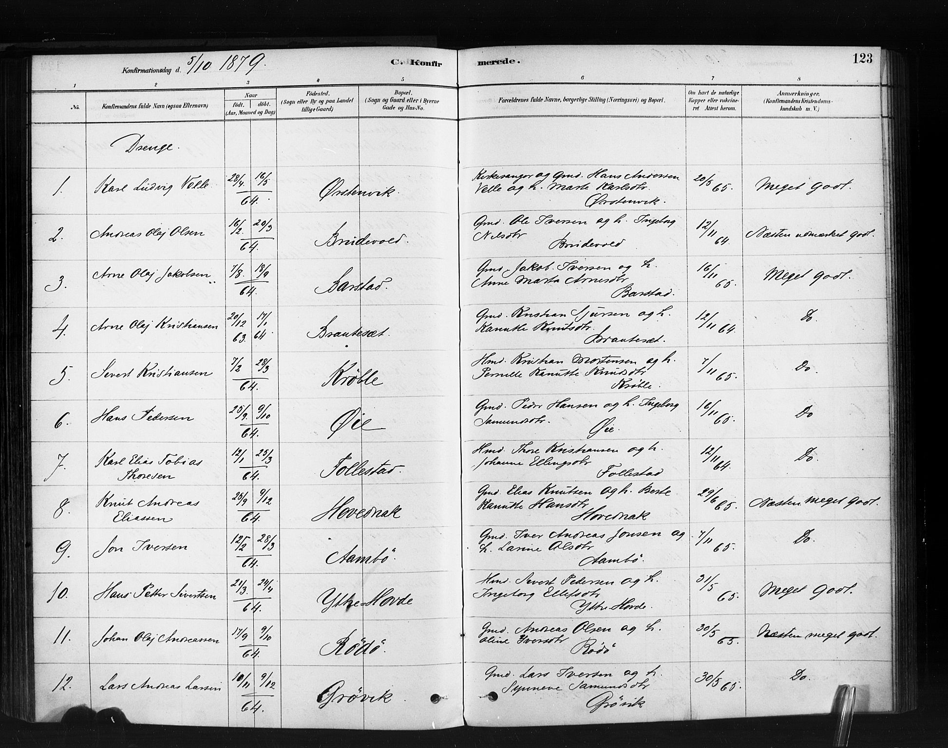 Ministerialprotokoller, klokkerbøker og fødselsregistre - Møre og Romsdal, AV/SAT-A-1454/513/L0176: Parish register (official) no. 513A03, 1877-1889, p. 123