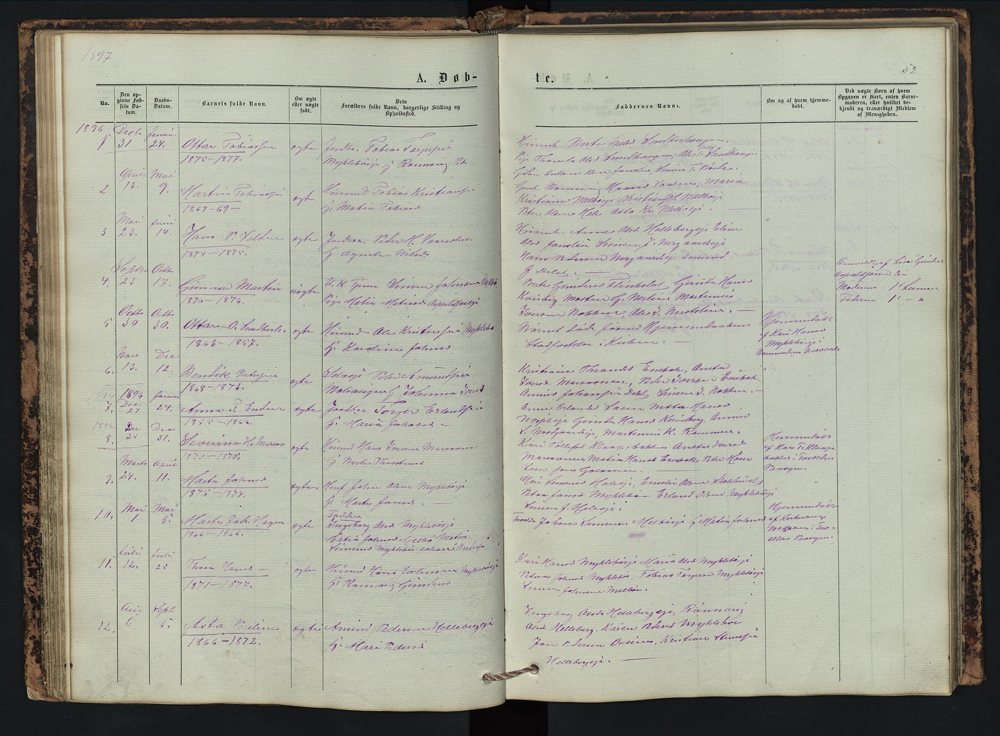 Vestre Gausdal prestekontor, AV/SAH-PREST-094/H/Ha/Hab/L0002: Parish register (copy) no. 2, 1874-1897, p. 52