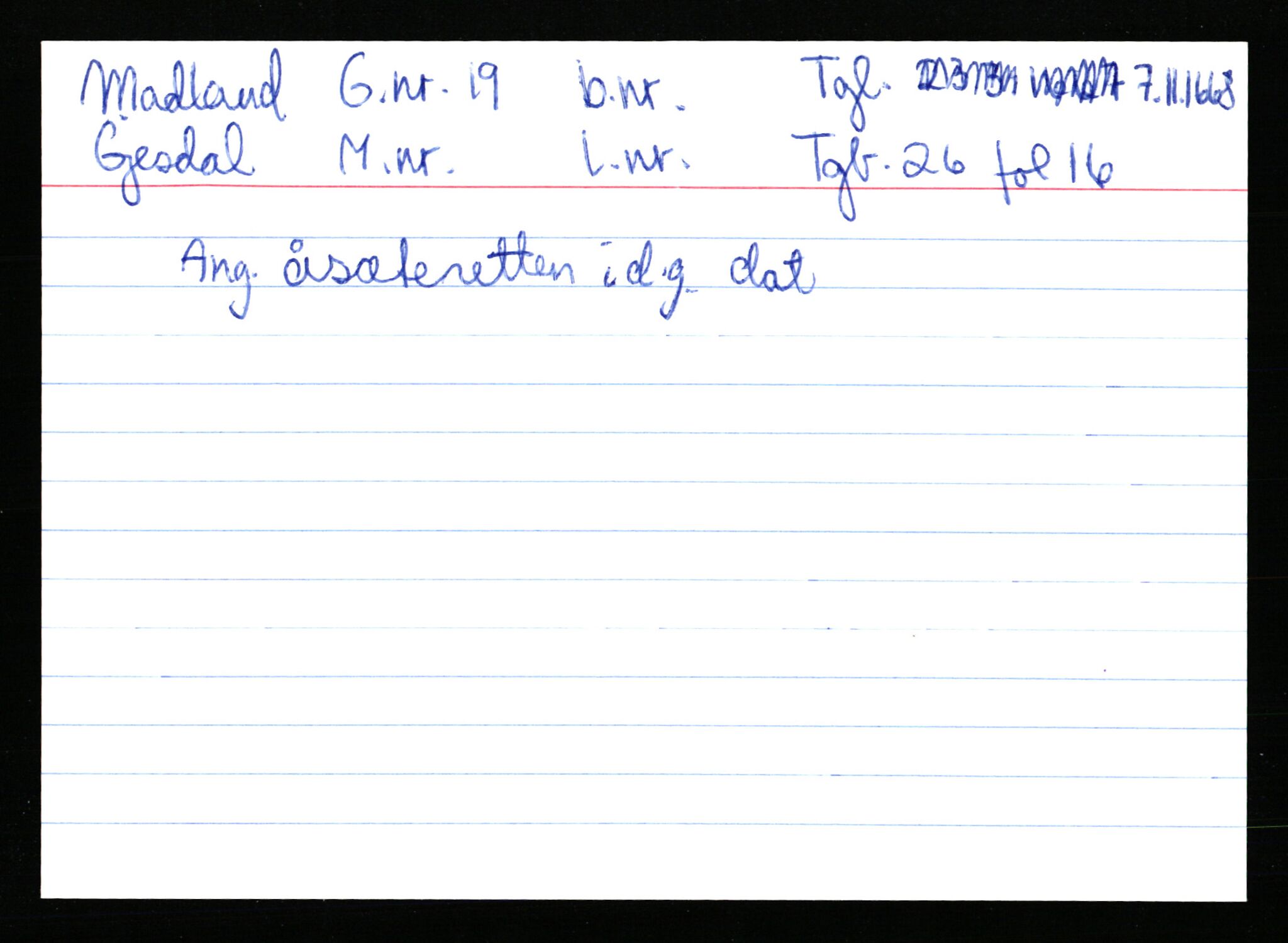 Statsarkivet i Stavanger, AV/SAST-A-101971/03/Y/Ym/L0037: Åstedskort sortert etter gårdsnavn: Lædre - Mauland, 1600-1950, p. 205