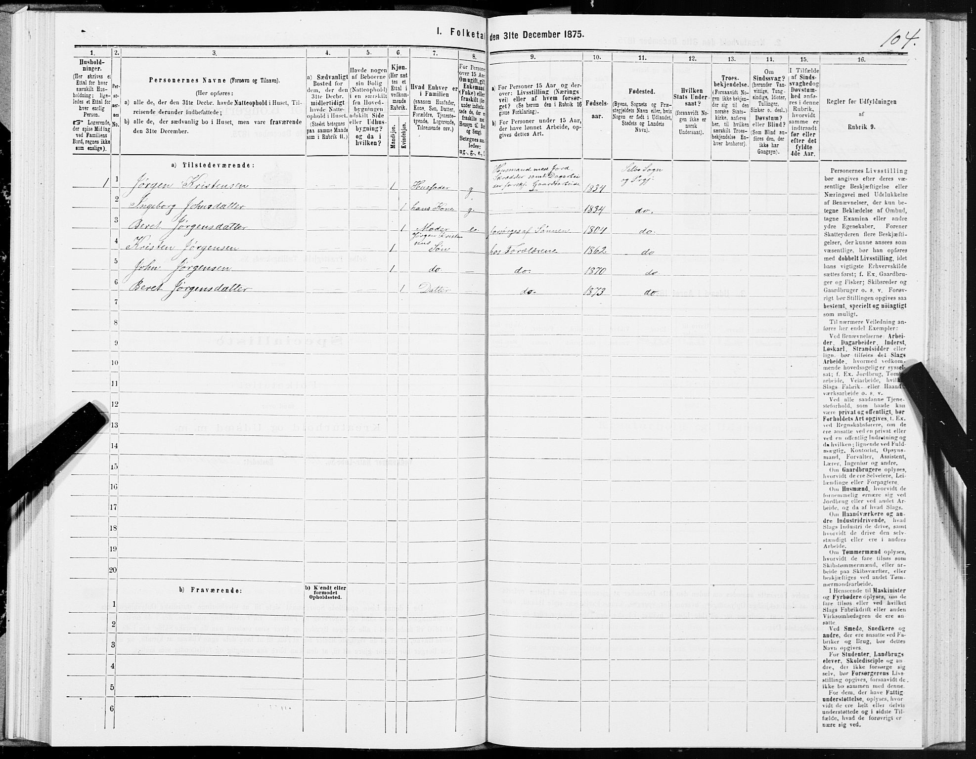 SAT, 1875 census for 1664P Selbu, 1875, p. 4104