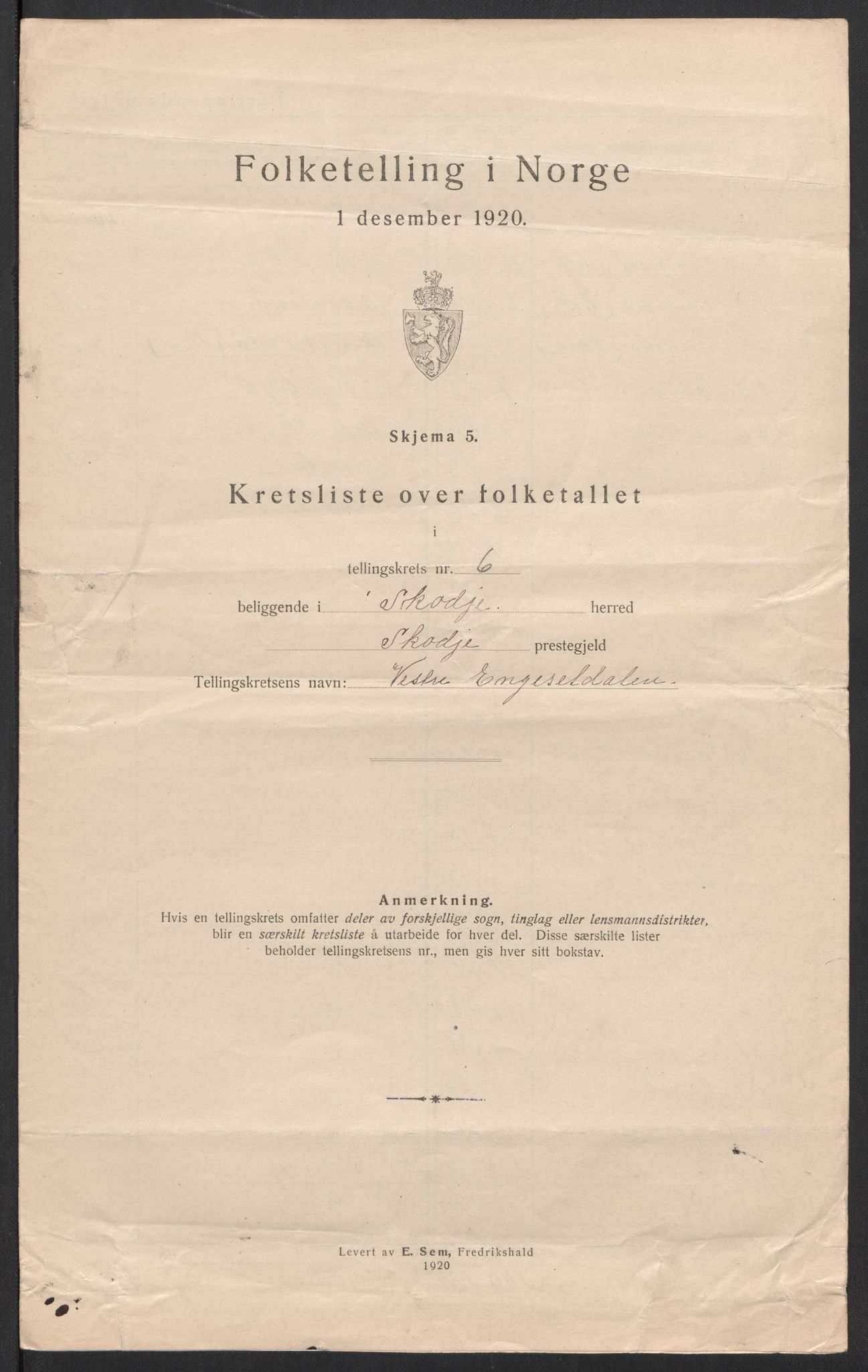 SAT, 1920 census for Skodje, 1920, p. 27