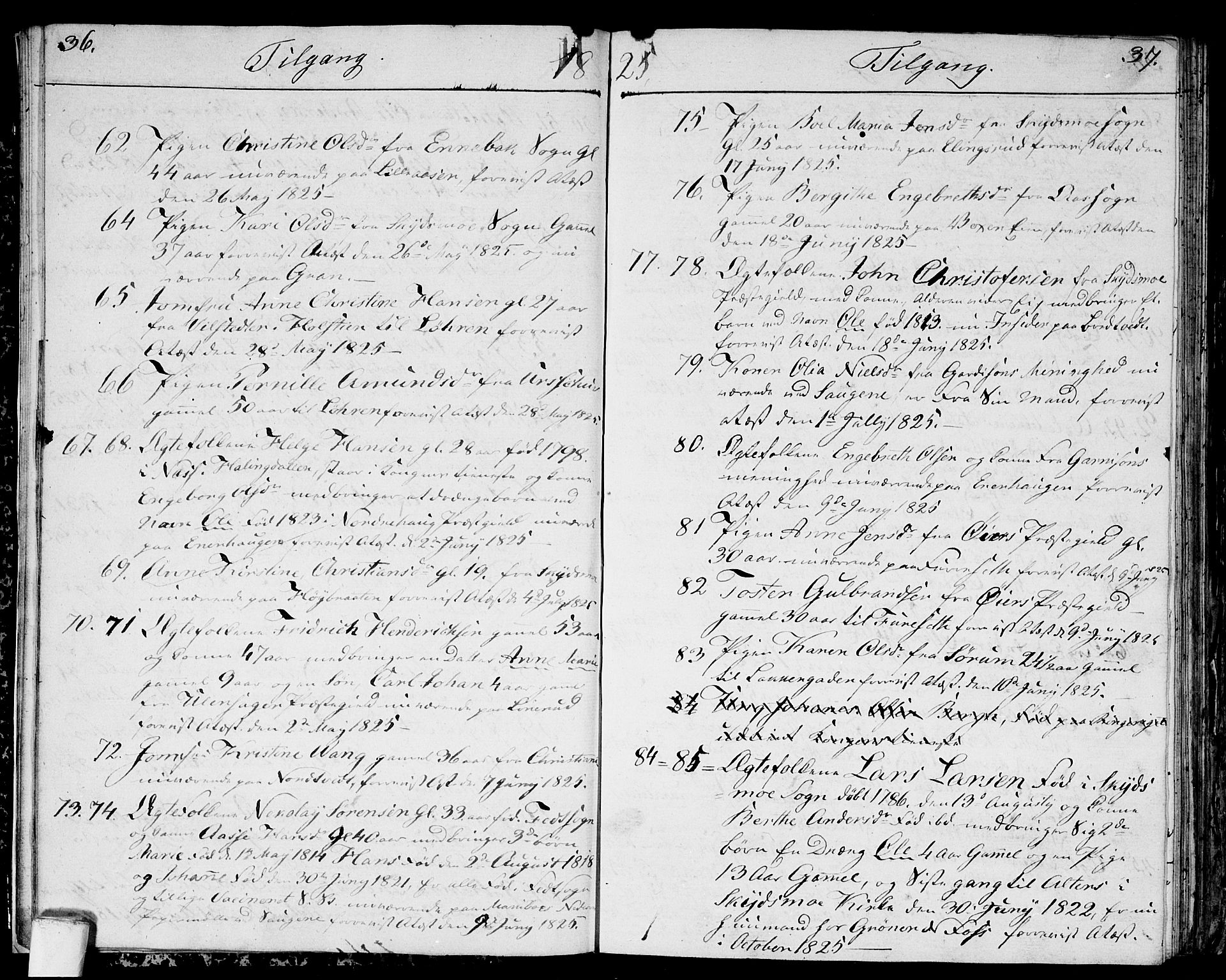 Aker prestekontor kirkebøker, SAO/A-10861/F/L0014a: Parish register (official) no. 14A, 1820-1833, p. 36-37