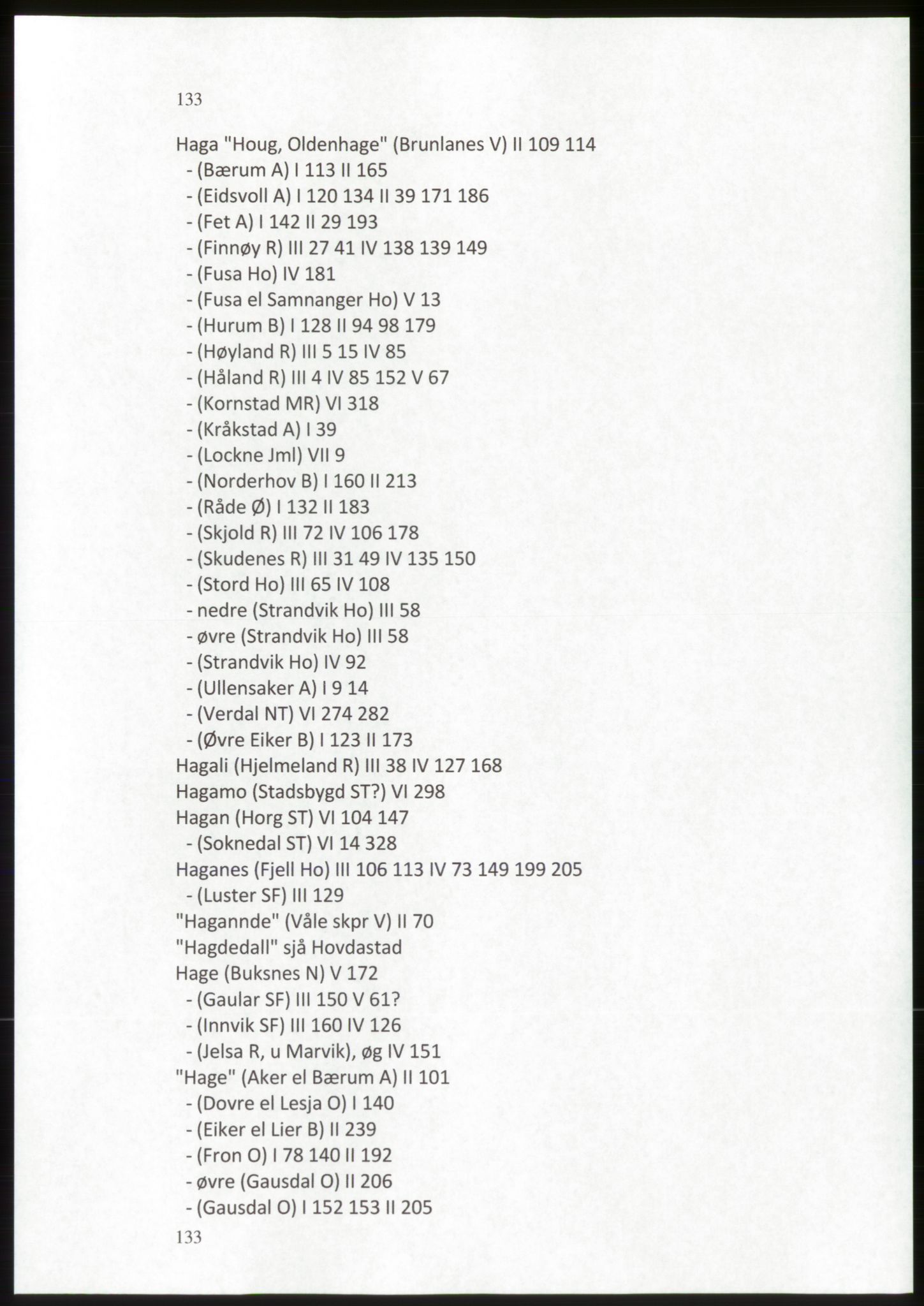 Publikasjoner utgitt av Arkivverket, PUBL/PUBL-001/C/0009: Stedsnavnregister, 1548-1567, p. 133