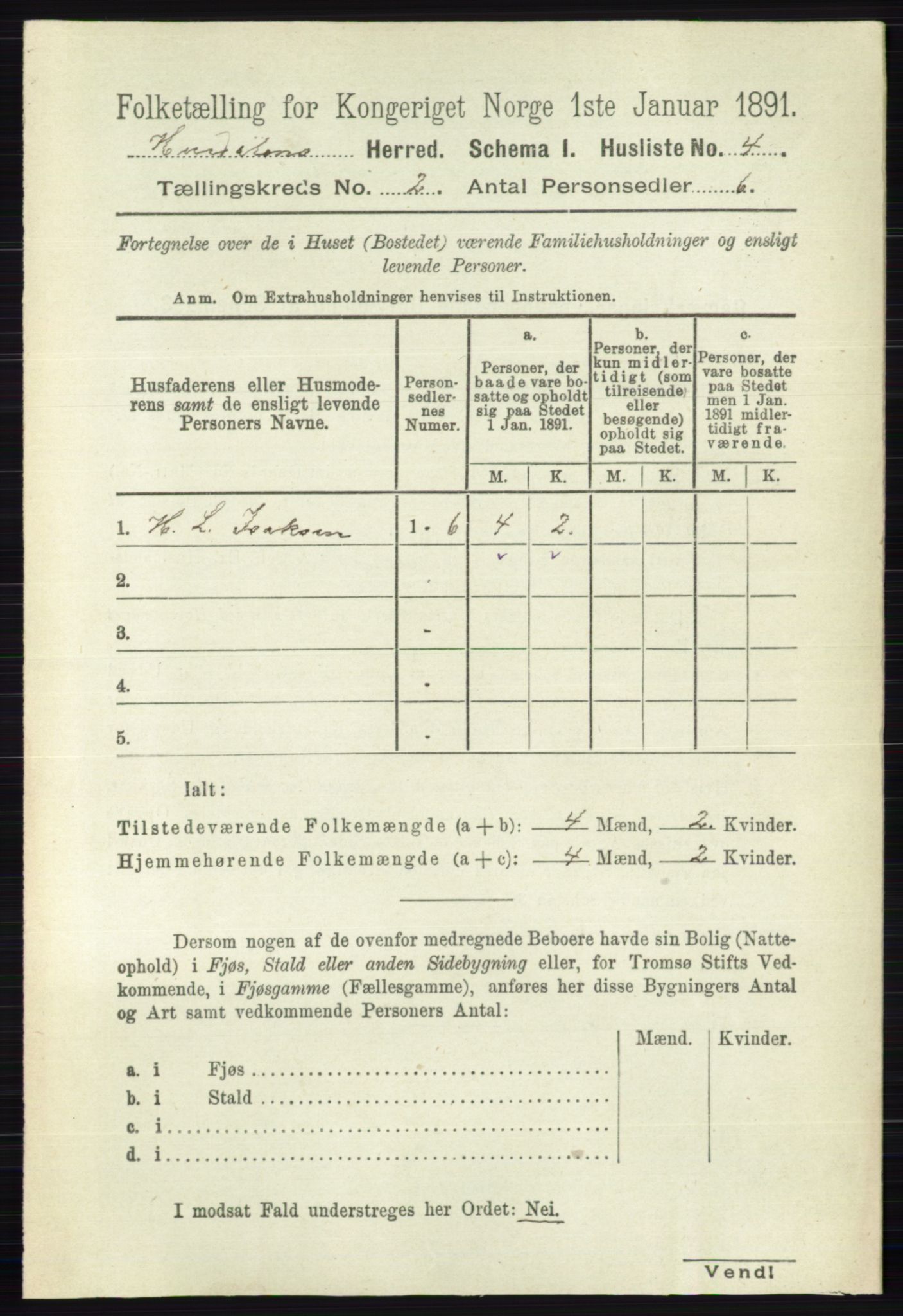 RA, 1891 census for 0239 Hurdal, 1891, p. 446