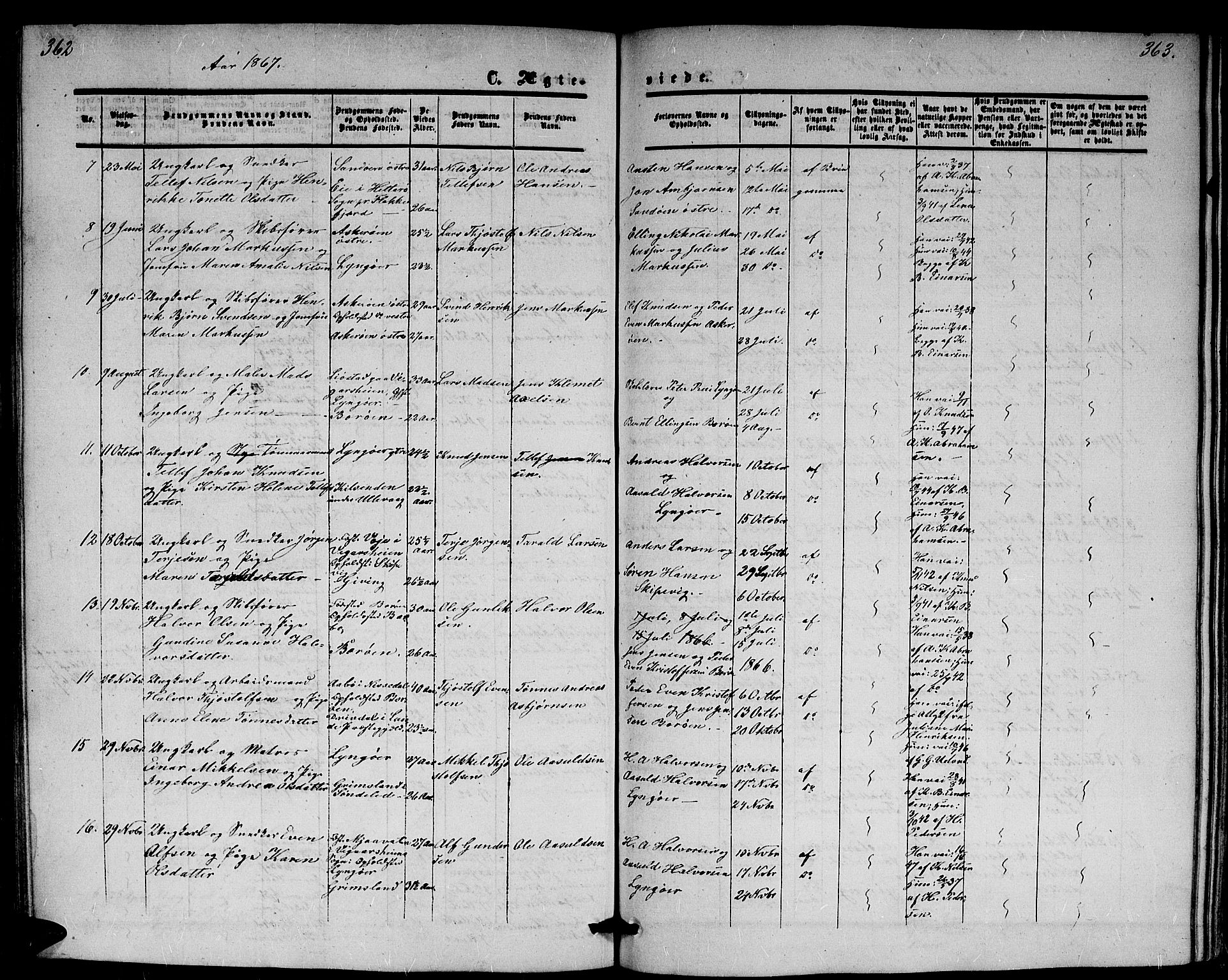 Dypvåg sokneprestkontor, AV/SAK-1111-0007/F/Fb/Fba/L0011: Parish register (copy) no. B 11, 1857-1872, p. 362-363