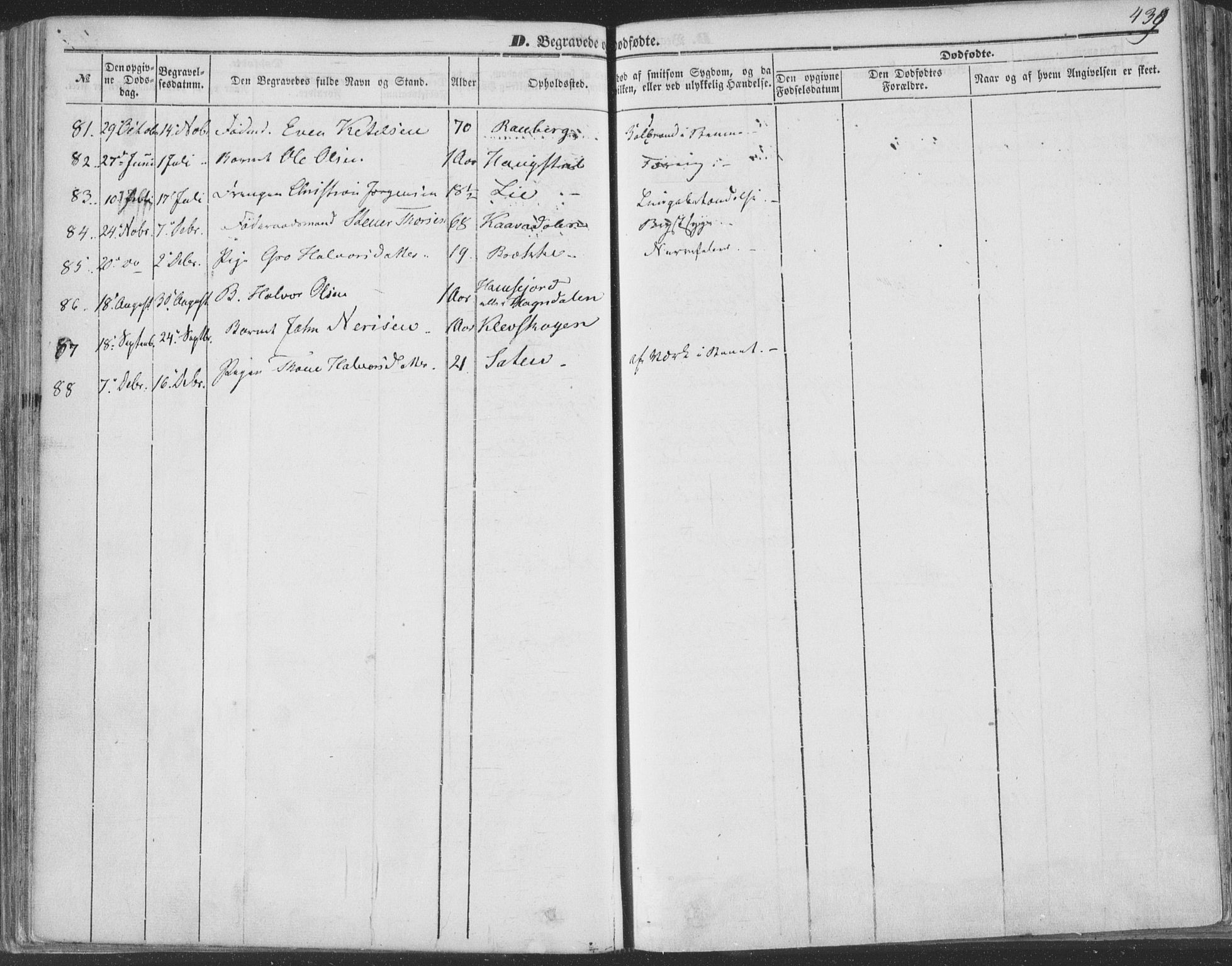 Seljord kirkebøker, AV/SAKO-A-20/F/Fa/L012b: Parish register (official) no. I 12B, 1850-1865, p. 439