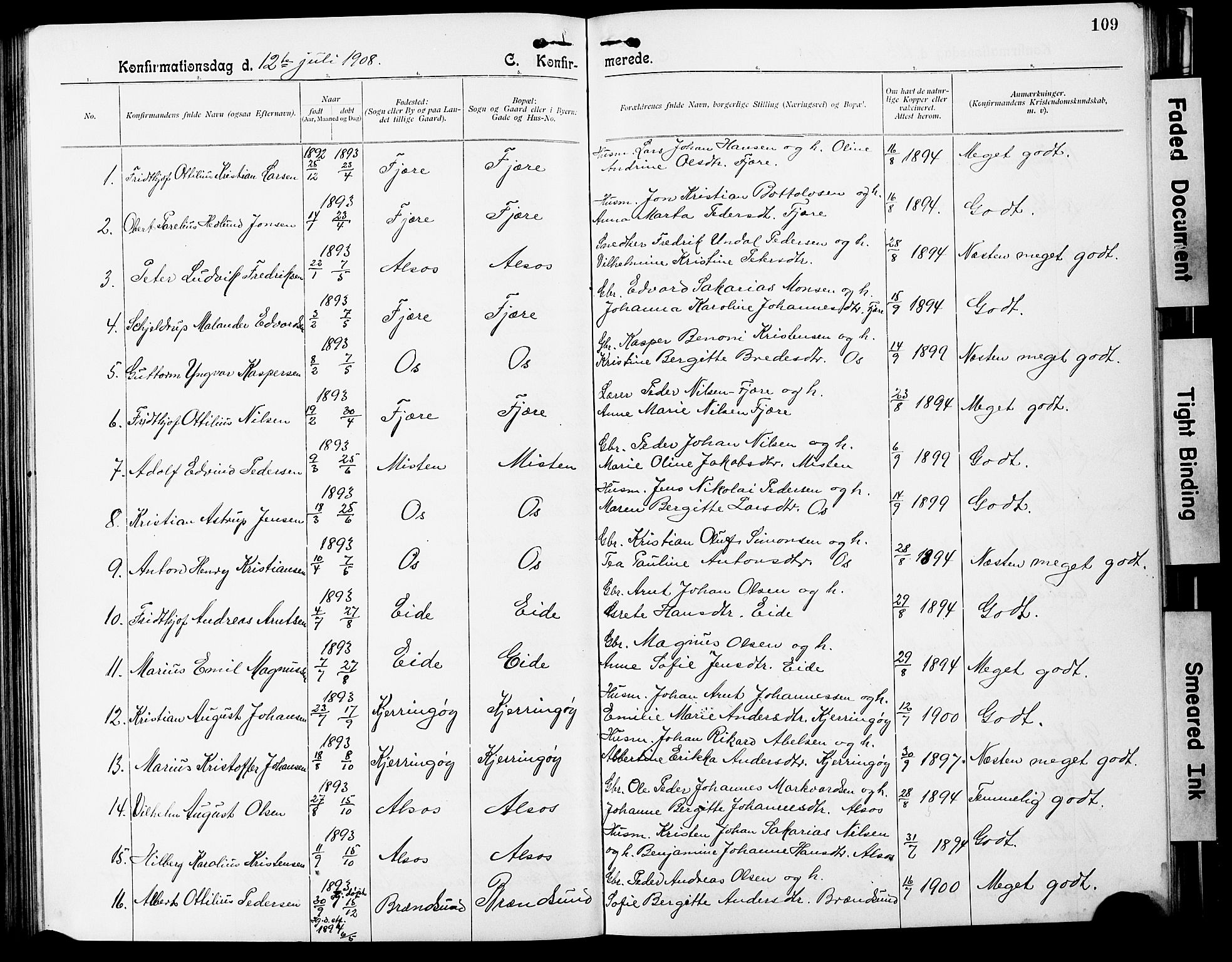 Ministerialprotokoller, klokkerbøker og fødselsregistre - Nordland, SAT/A-1459/803/L0077: Parish register (copy) no. 803C04, 1897-1930, p. 109