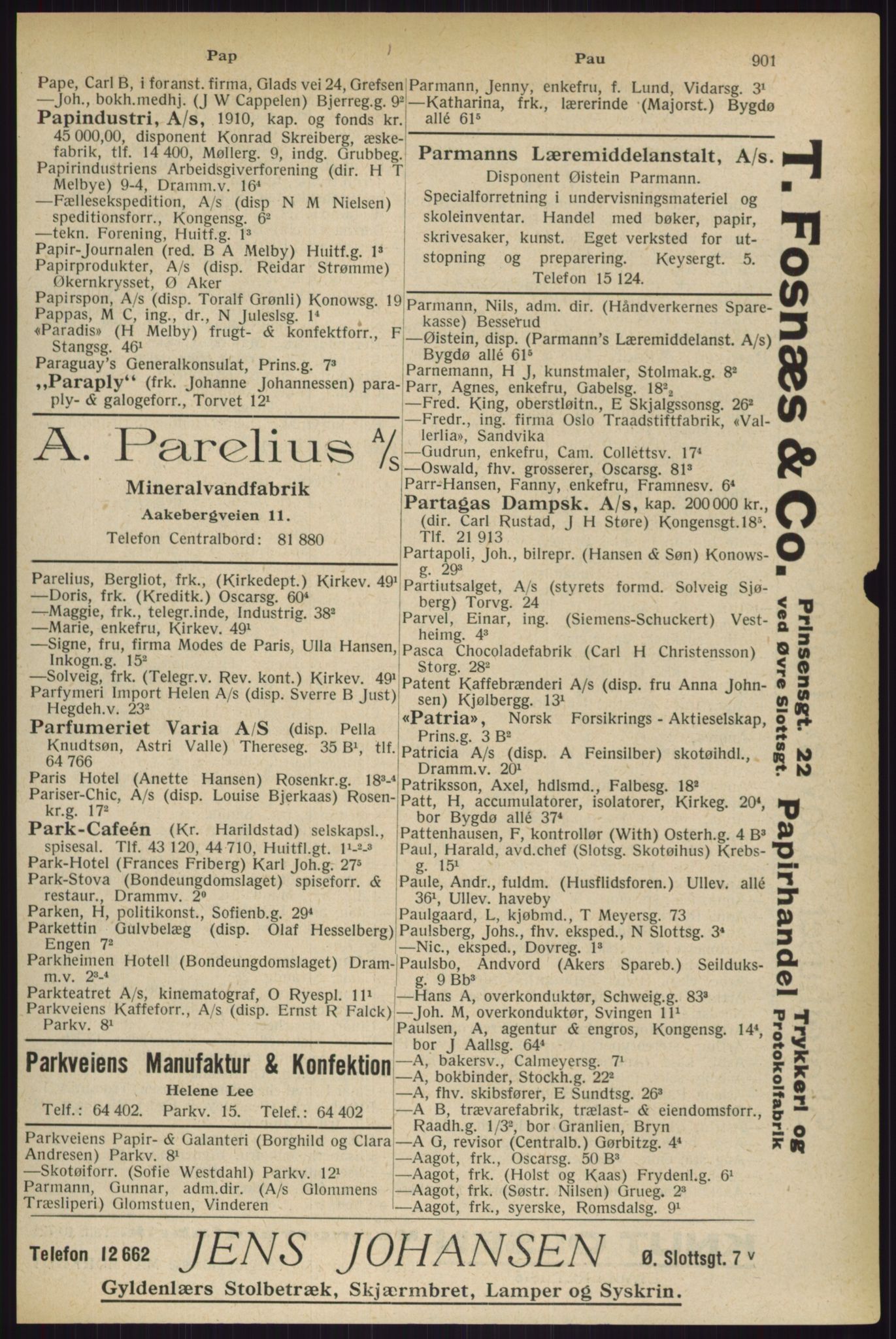 Kristiania/Oslo adressebok, PUBL/-, 1927, p. 901